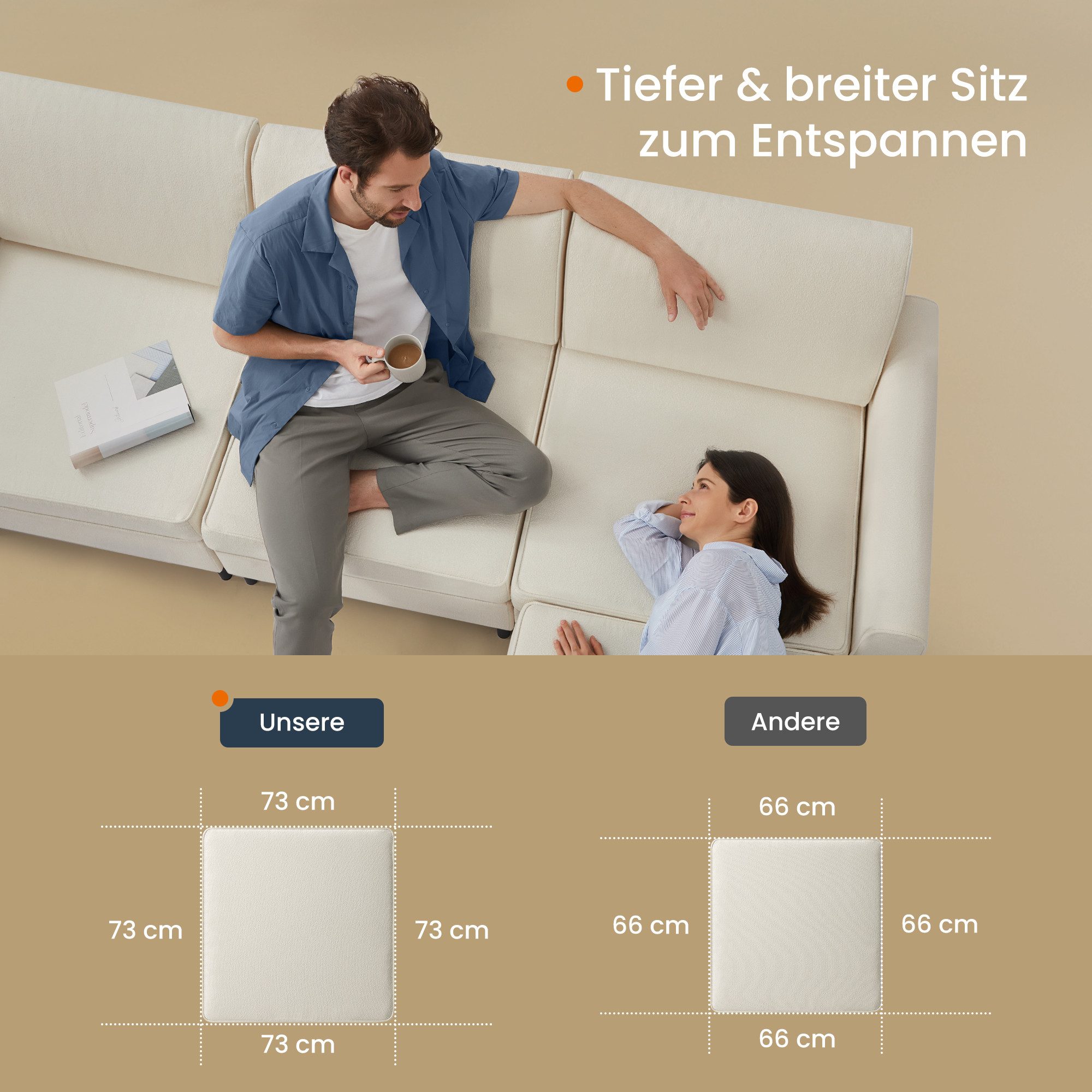 VASAGLE Sofaelement (2er Set), als Modul günstig online kaufen