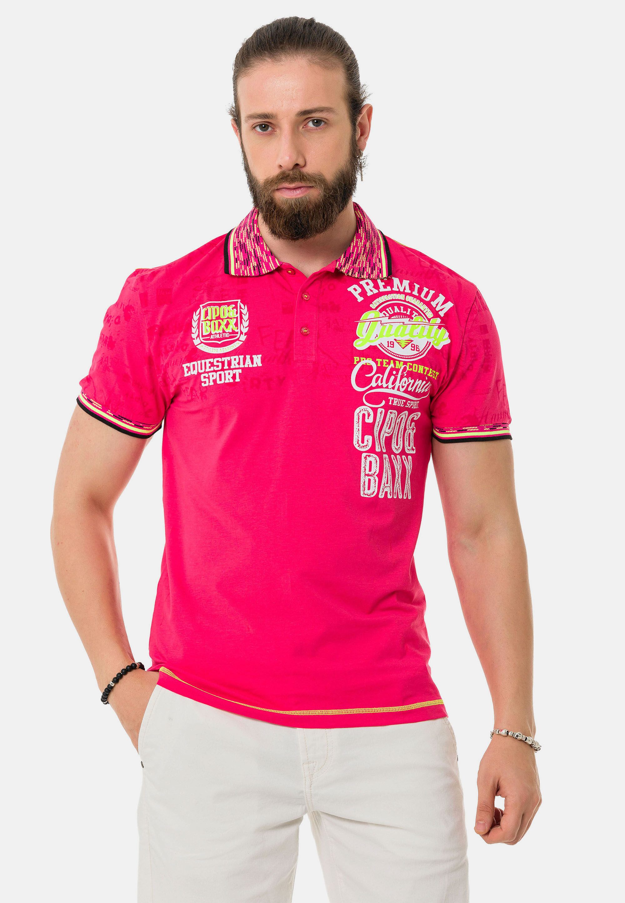 Cipo & Baxx T-Shirt "Poloshirt", mit stylischem Print günstig online kaufen