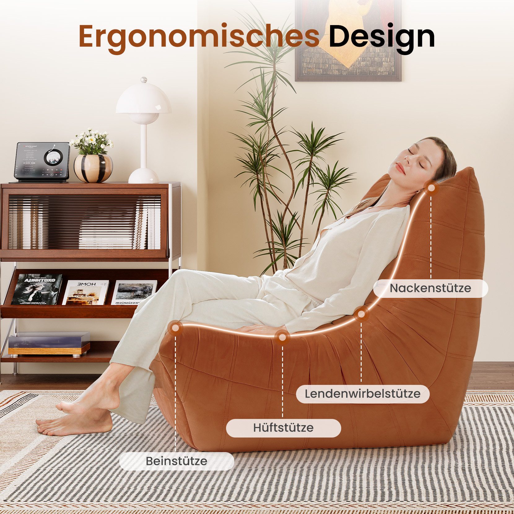 OUNUO Sofa Lounge-Sofa mit Memory-Schaum für kleine Räume