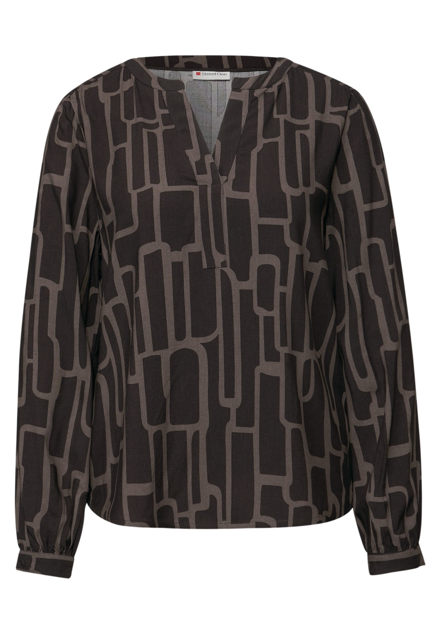 STREET ONE Langarmbluse Splitneck tunic blouse AOP günstig online kaufen
