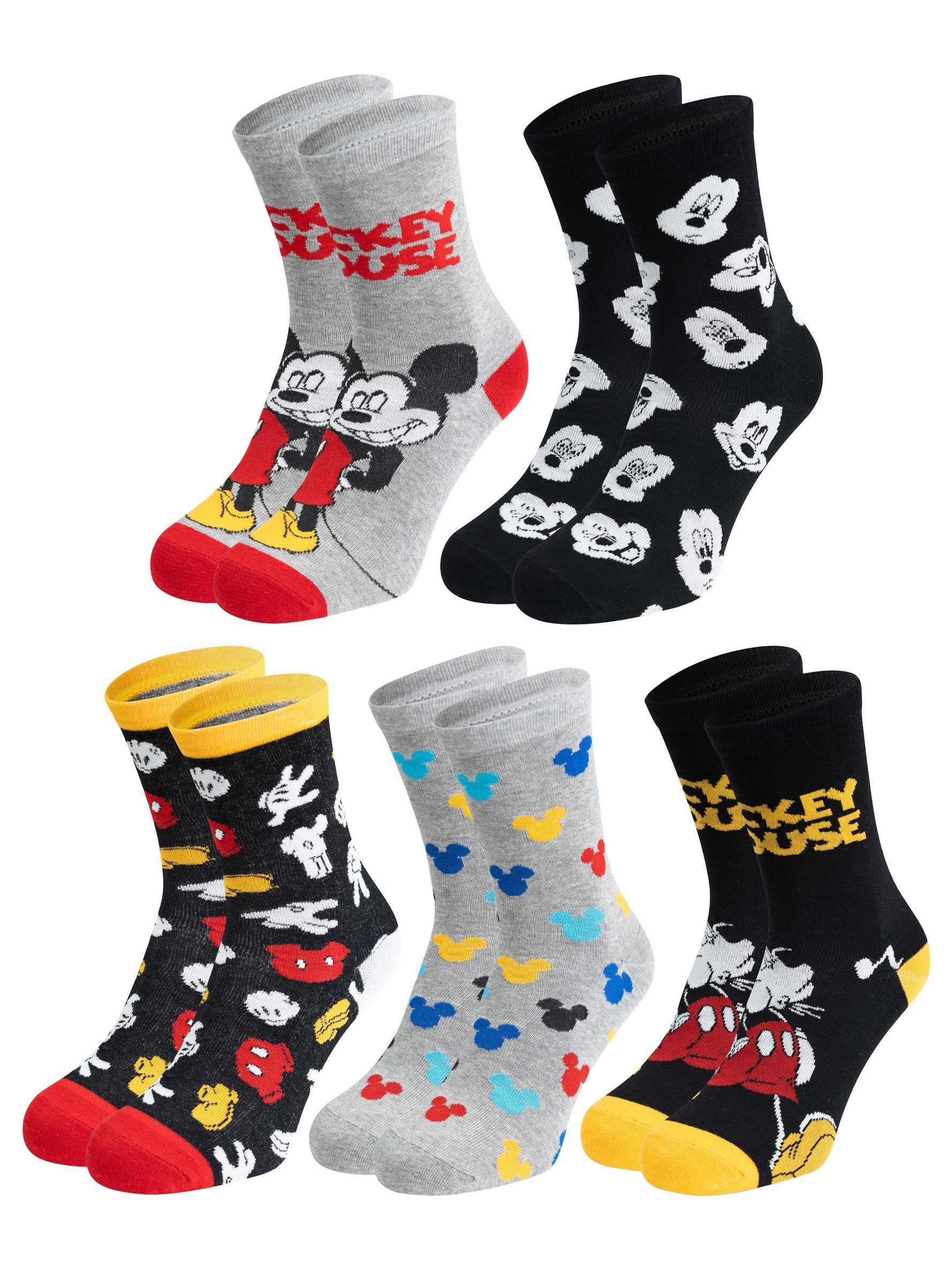 United Labels® Socken Disney Mickey Mouse Socken Sneaker Strümpfe (5er Pack günstig online kaufen