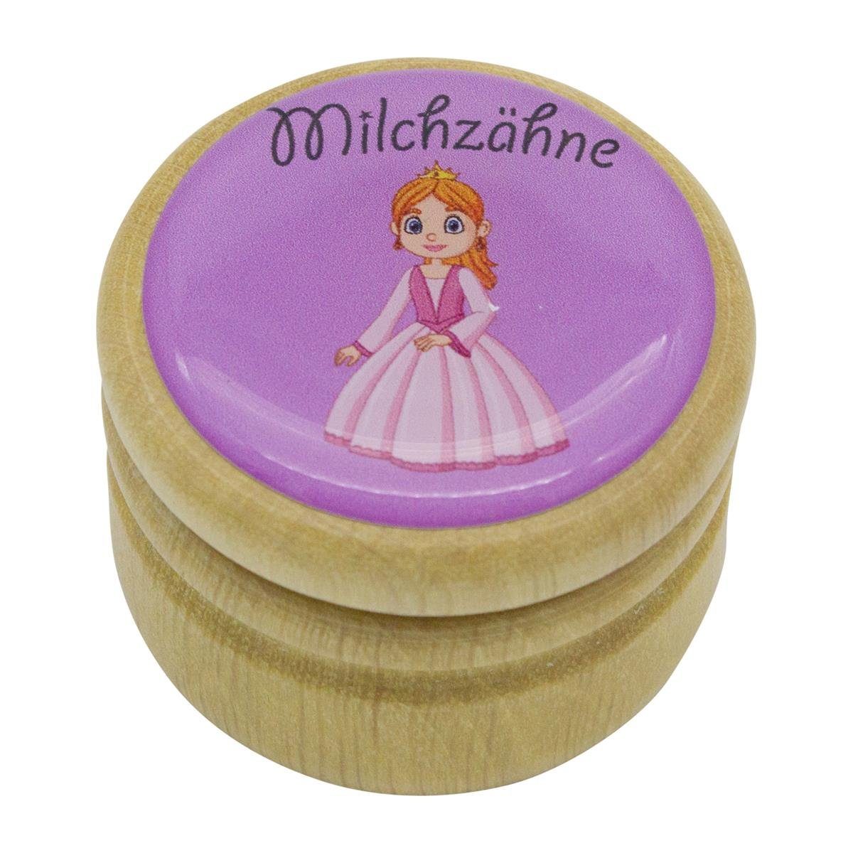 GICO Zahndose Milchzahndose Zahndose Milchzähne Holz 44 mm Prinzessin - 7026, Bilderdose für Jungen und Mädchen