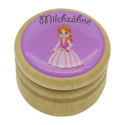 GICO Zahndose Milchzahndose Zahndose Milchzähne Holz 44 mm Prinzessin - 7026, Bilderdose für Jungen und Mädchen