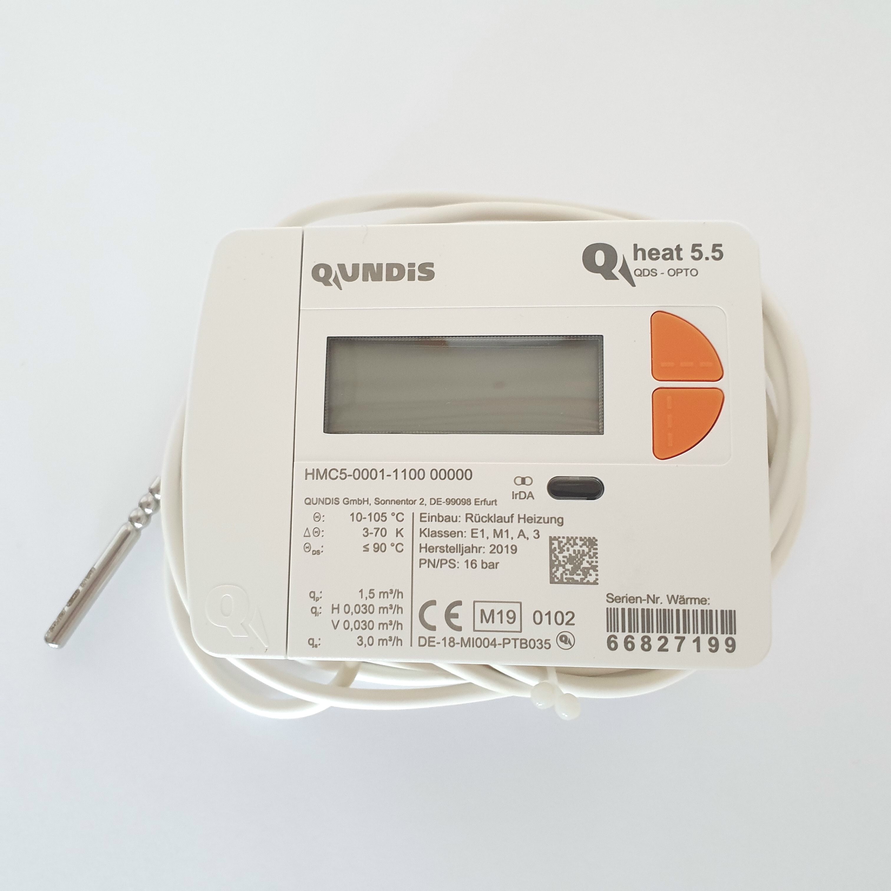 ZAEHLER.de Energiekostenmessgerät Wärmemengenzähler Qundis Qheat 5.5 Opto Wärmezähler Qp 0,6 1,5 & 2,5, z.B. für Austausch Engelmann Sensostar, Sensus Pollucom E, UltraLite