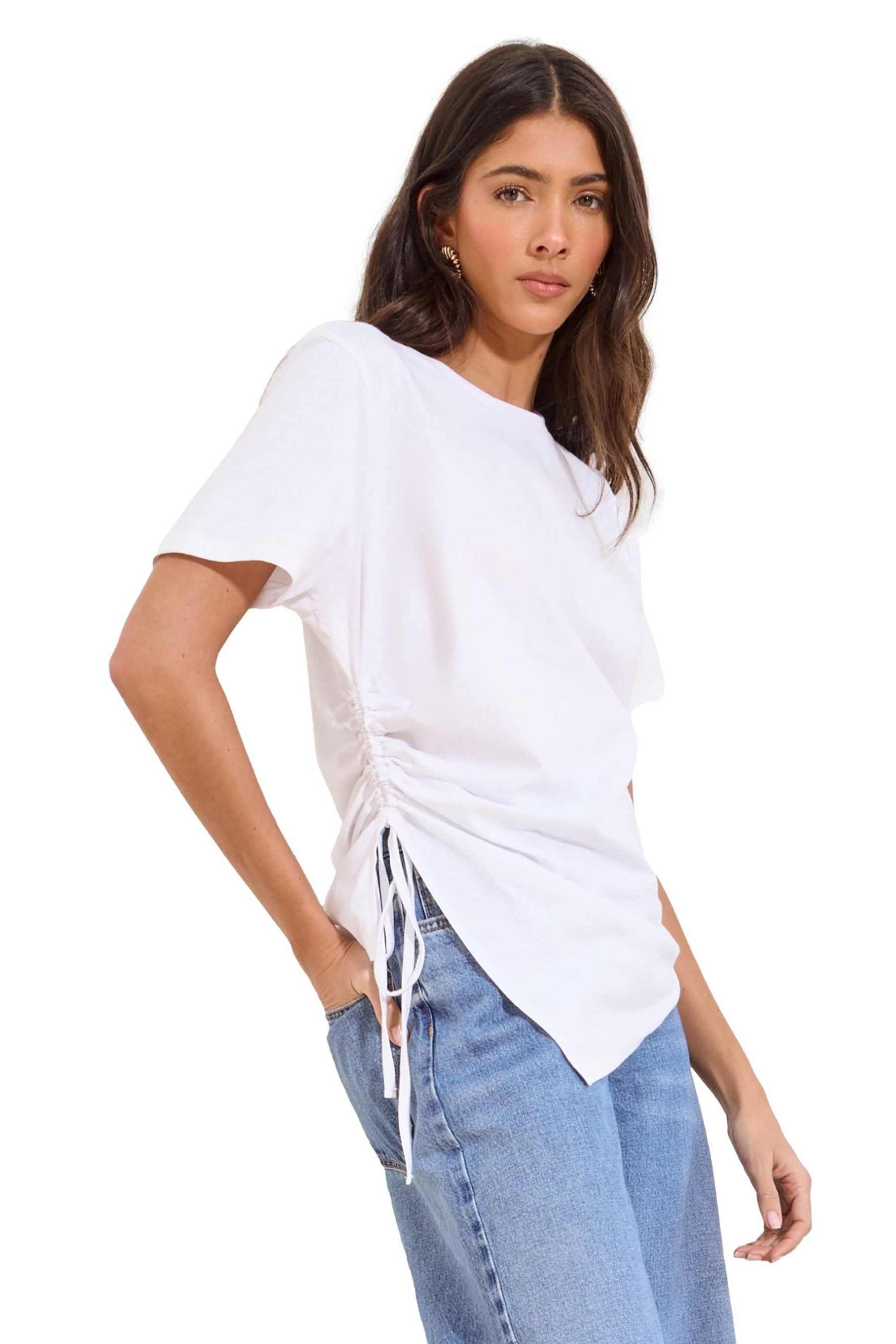 T-Shirt Lipsy asymmetrisches T-Shirt, Kordelzug, Regular
