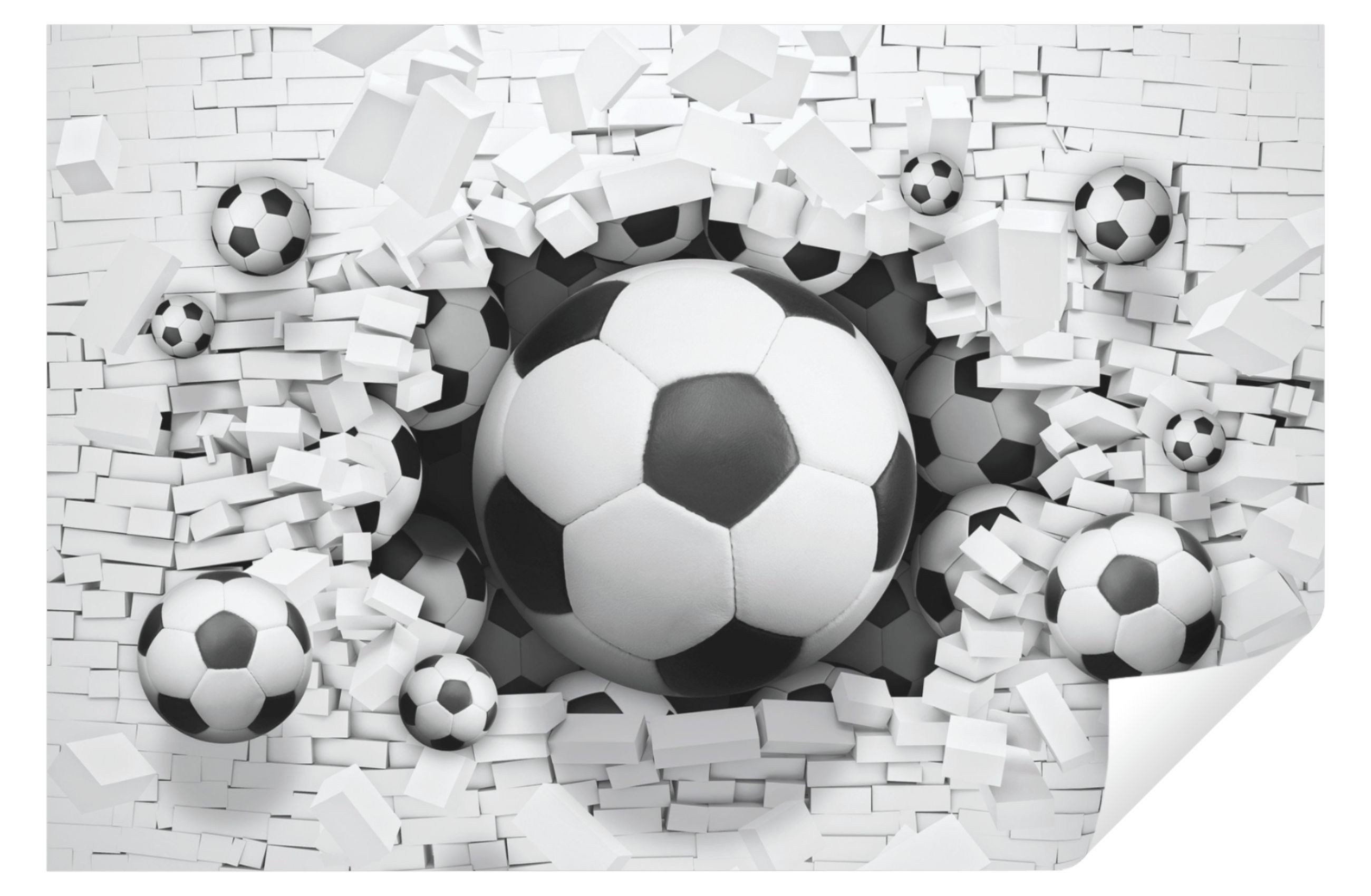 Wallarena Fototapete Kinderzimmer Junge Fußball 3D EFFEKT Tunnel Kinder Vli günstig online kaufen