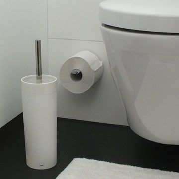 kela WC-Garnitur Gray, samtig leicht raue Oberfläche, wechselbare Bürste mit Acrylglasdeckel