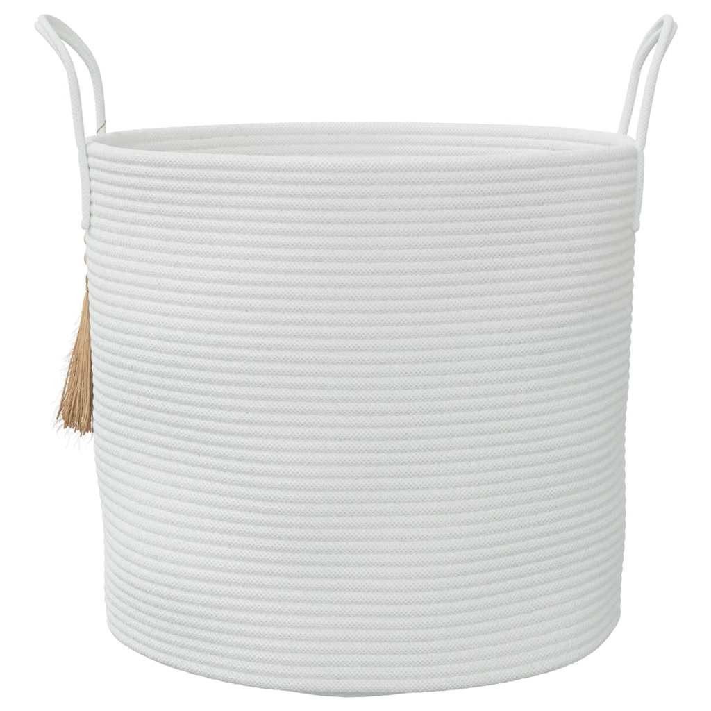 vidaXL Aufbewahrungskorb Aufbewahrungskorb Weiß Ø40x35 cm Baumwolle – Bild 4 von 5
