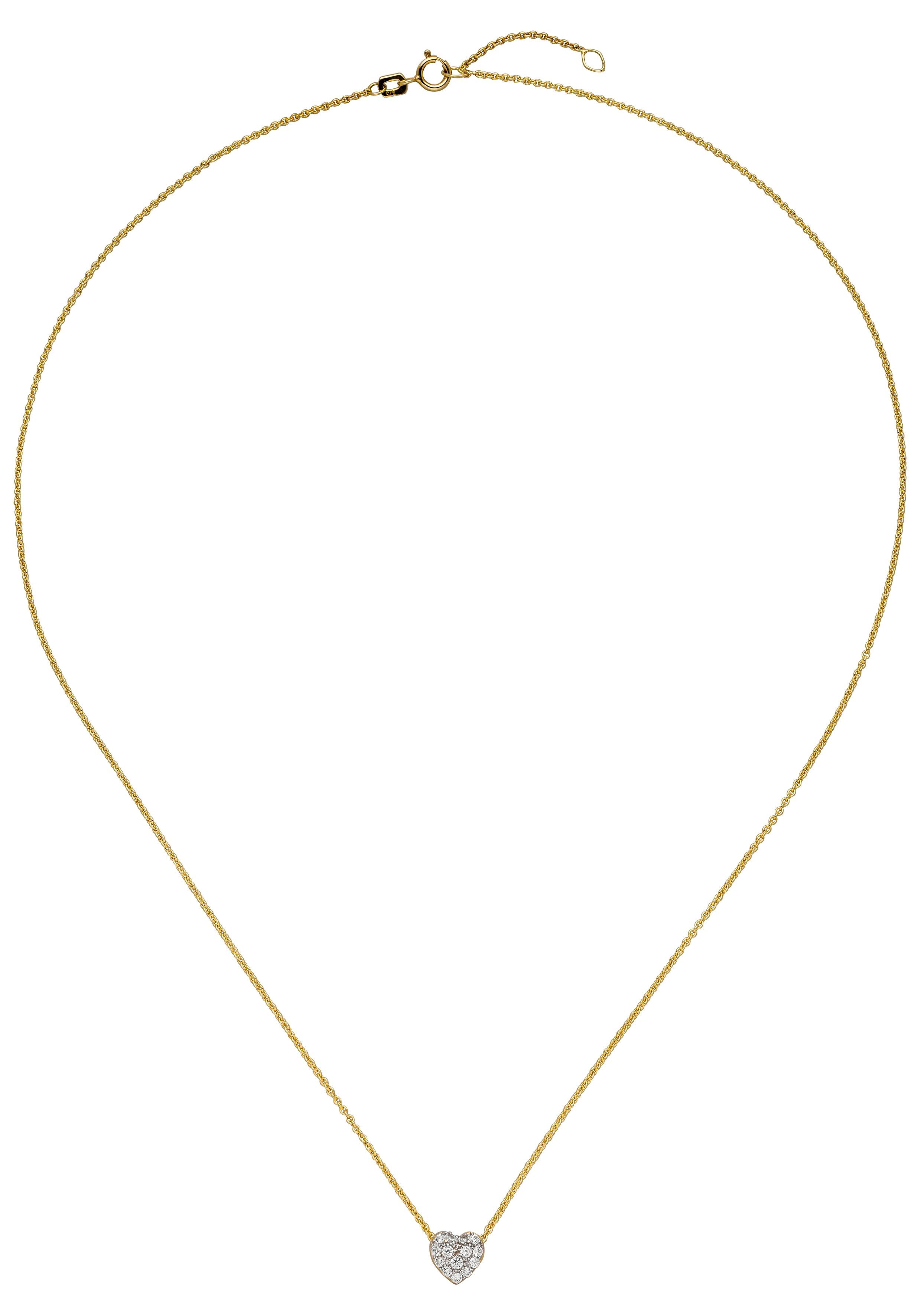 JOBO Collierkettchen Herz, 375 Gold bico...