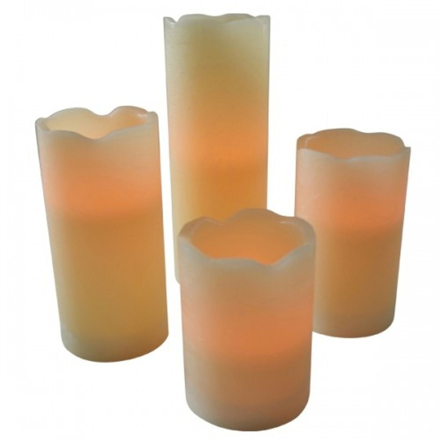 Tafelkerze LED Wachskerzen 4er-Set mit Flackerlicht Wachskerze Kerzenset Stumpenk