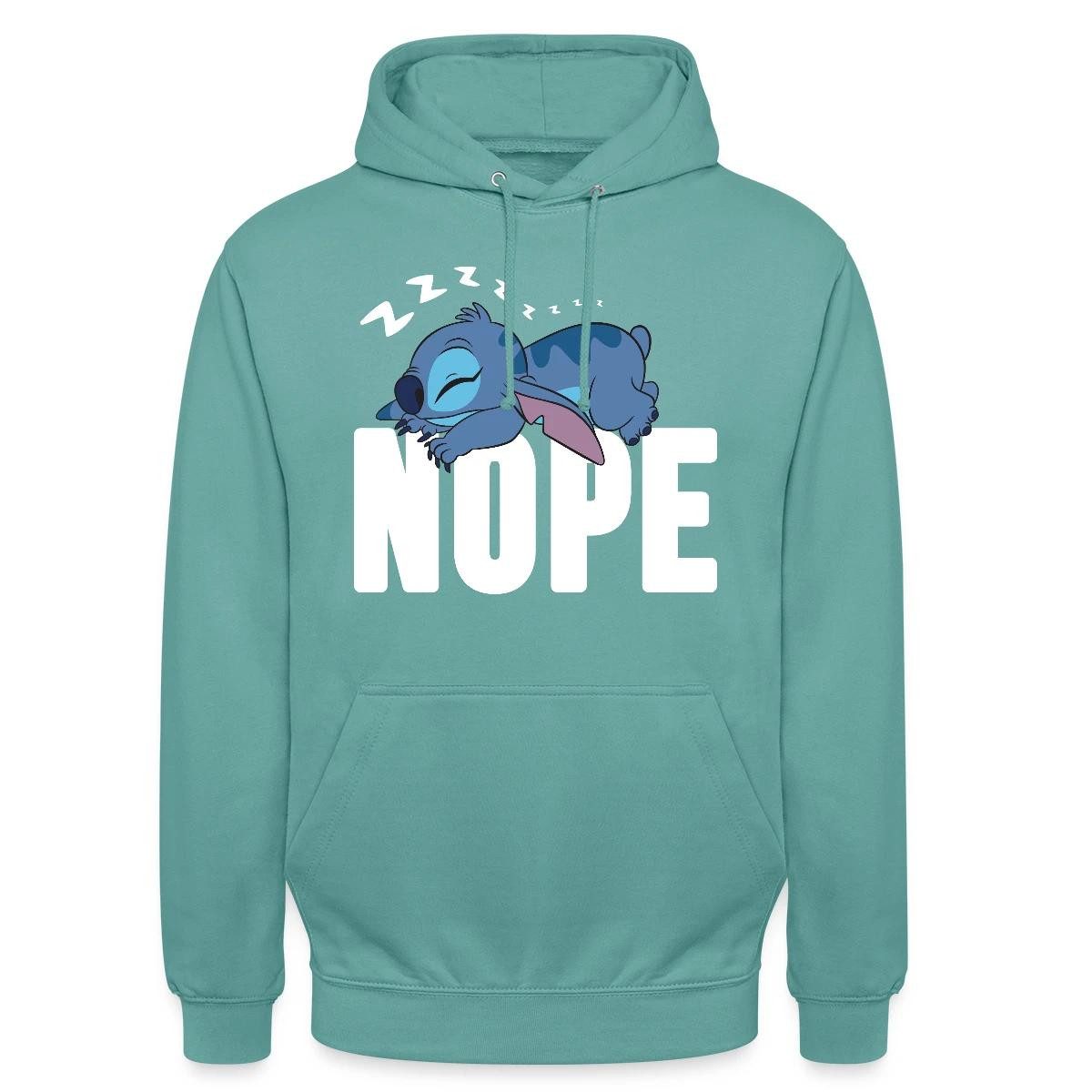 Spreadshirt Hoodie Lilo & Stitch, Schlafender Stitch Nope Unisex Hoodie (1-tlg)