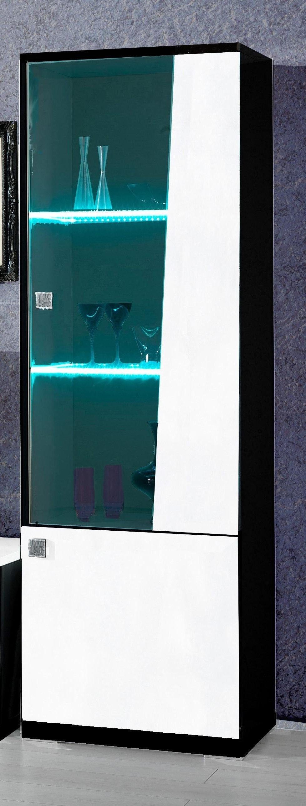 Xlmoebel Wohnwand Moderne Vitrine aus Holz mit Sideboard und RTV-Funktion, (3-St., 2x Vitrine + Sideboard), Hergestellt in Europa