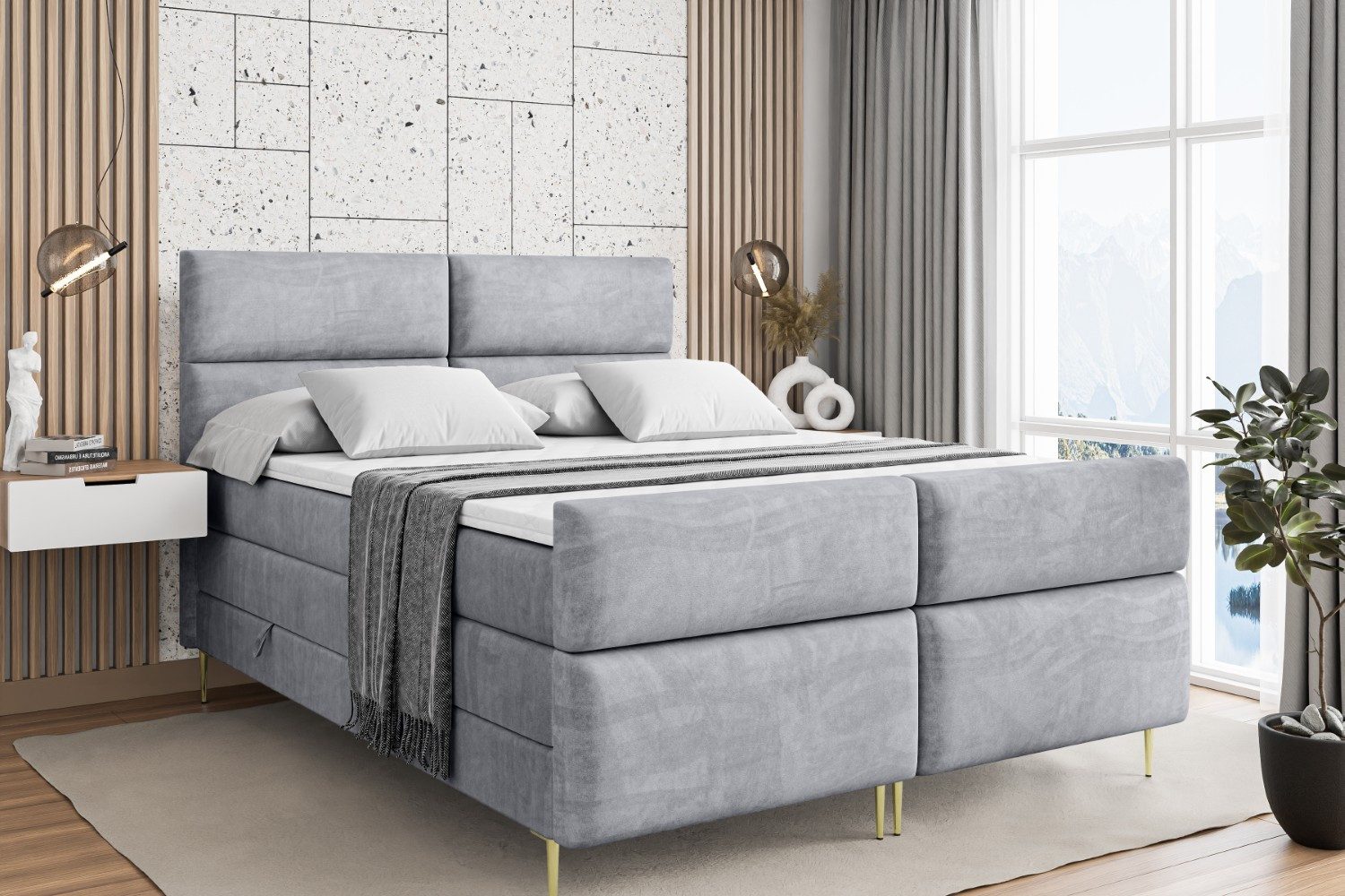 ALTDECOR Boxspringbett BOXI3-F-Z KING (Multipocket-Matratze H4, günstig online kaufen