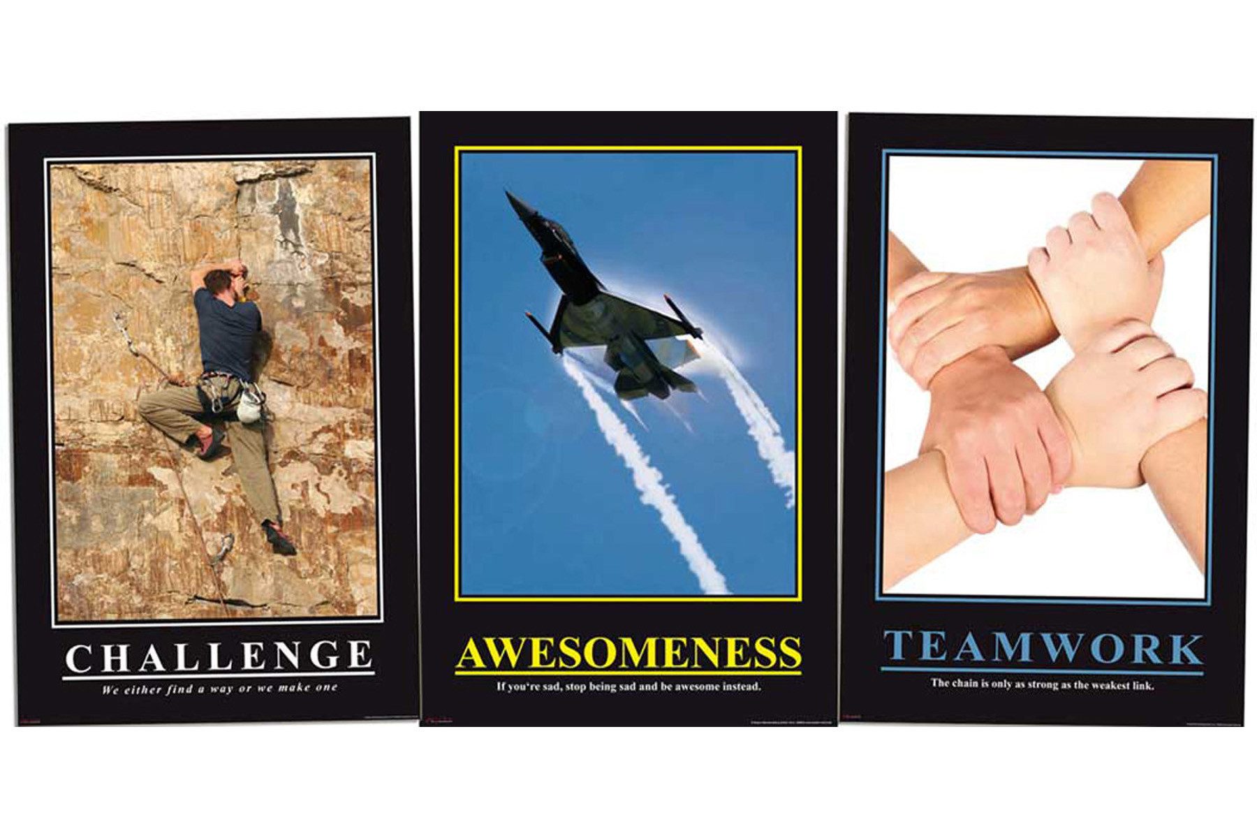 Poster Motivational Büro Set 1 - Poster 3er Set - Teamwork Challenge Awesomen