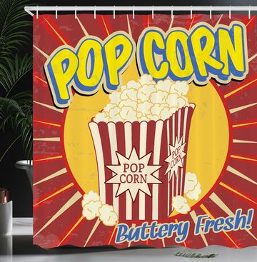 Abakuhaus Duschvorhang Moderner Digitaldruck mit 12 Haken auf Stoff Wasser Resistent Breite 175 cm, Höhe 180 cm, Retro Pop Corn Film Snack