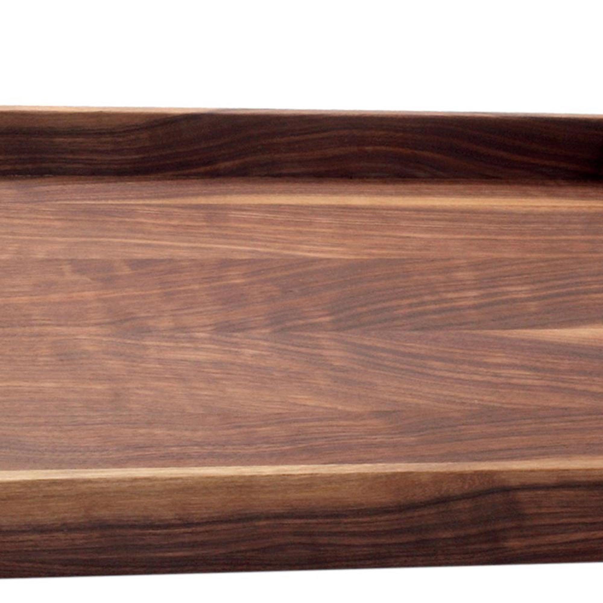 Massivholz, / Serviertablett cm), dunkelbraun Nussbaum-Holz, Design Nussbaum NATUREHOME Nachhaltiges Holztablett Handarbeit, (44x28x4cm Größen, versch. / 65x43x4 Tablett 55x36x4cm