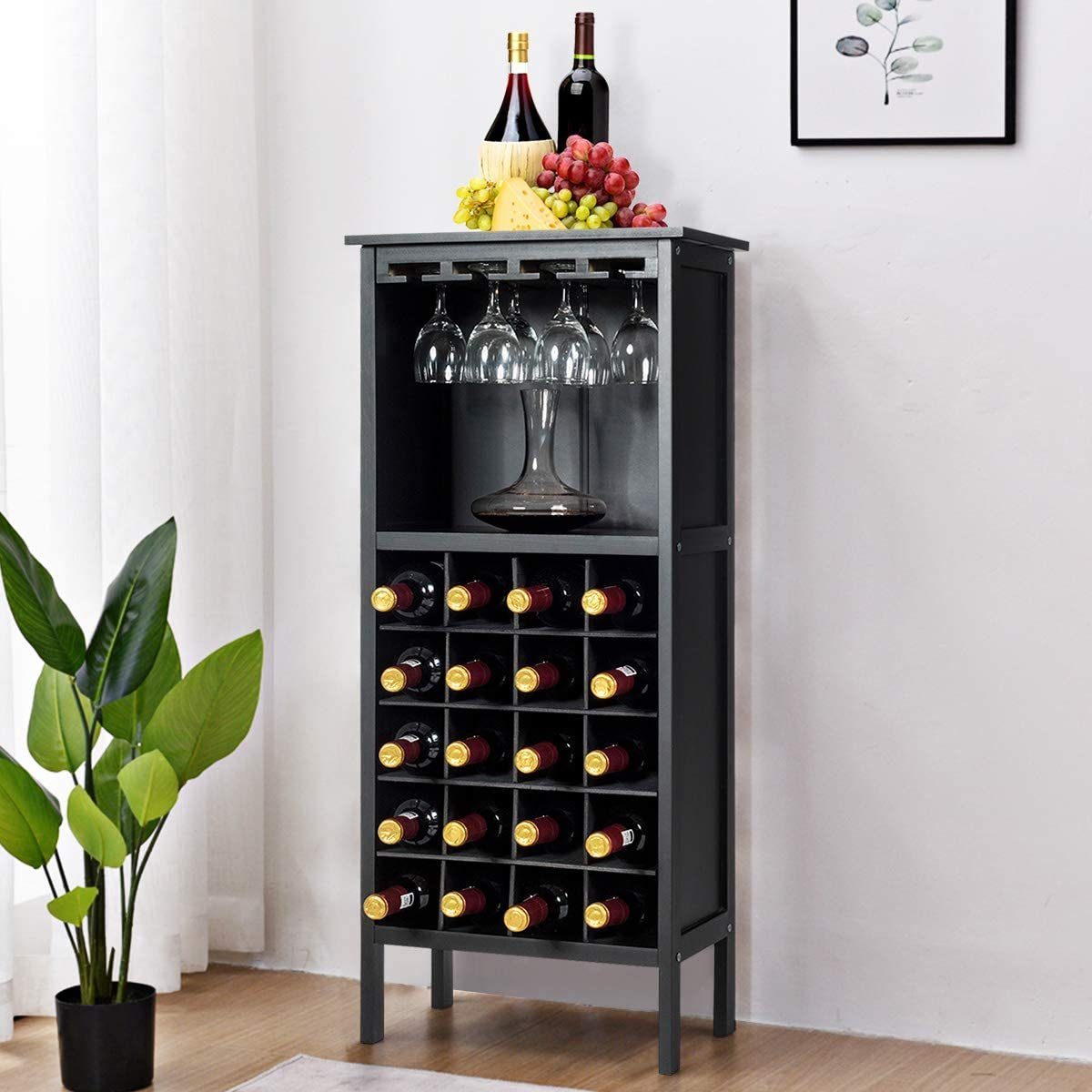 KOMFOTTEU Weinregal Flaschenregal, Flaschenständer mit 20 günstig online kaufen