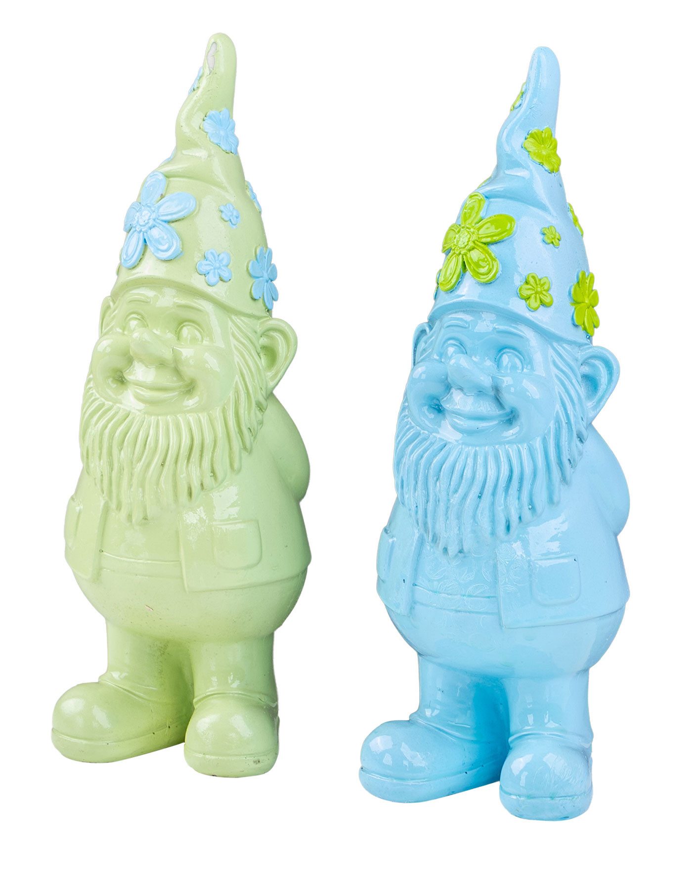 Levandeo® Dekofigur, 2er Set Gartenzwerg H27cm Deko Figuren Wichtel Kunstharz Gartendeko