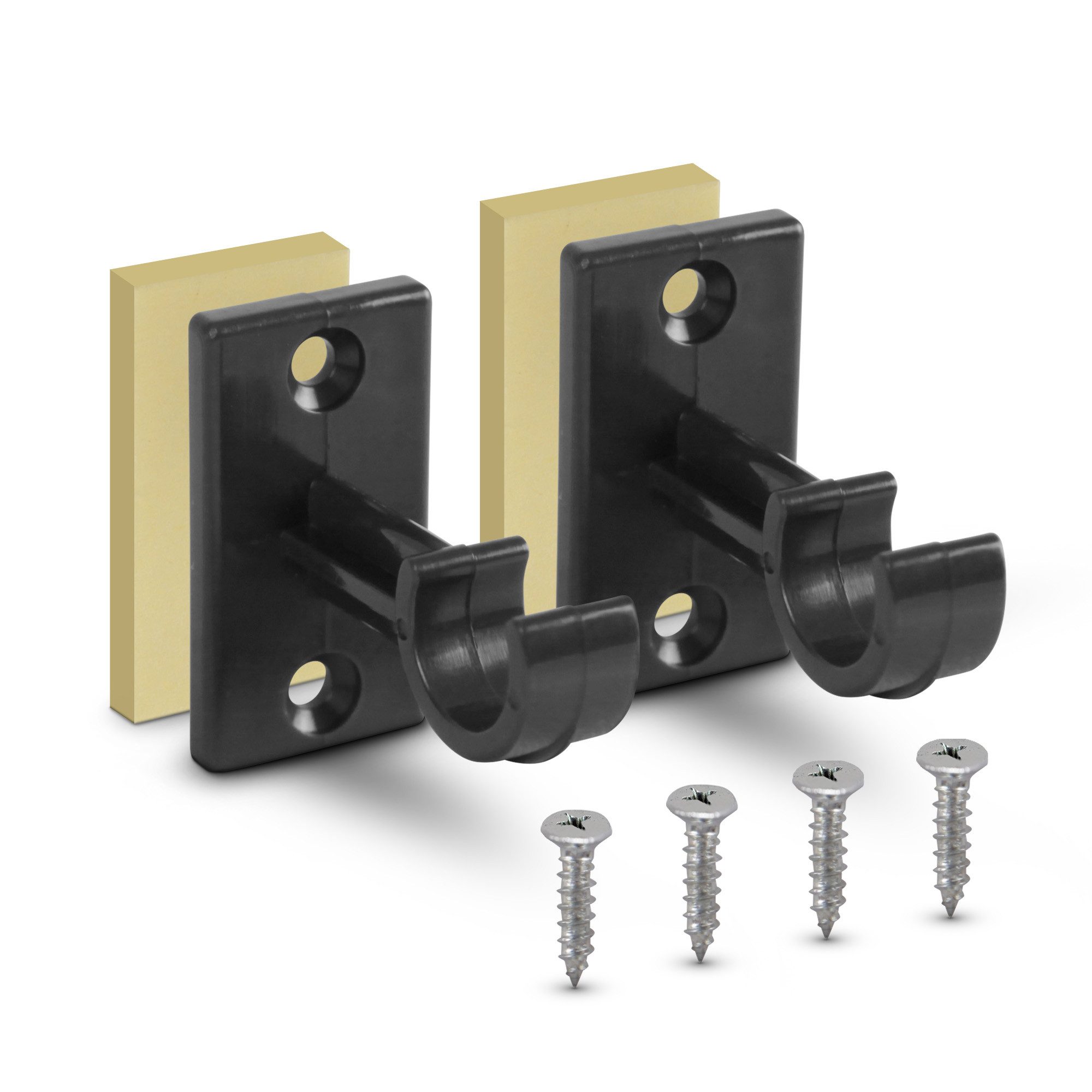 Bestlivings Gardinenstangenhalterungen Ersatzhalter, Cafehausstangen bis Ø12 mm, (4-St., inkl. Schrauben und Klebepads), Ersatzträger für Gardinenstangen, Cafehausstangen, Scheibenstangen
