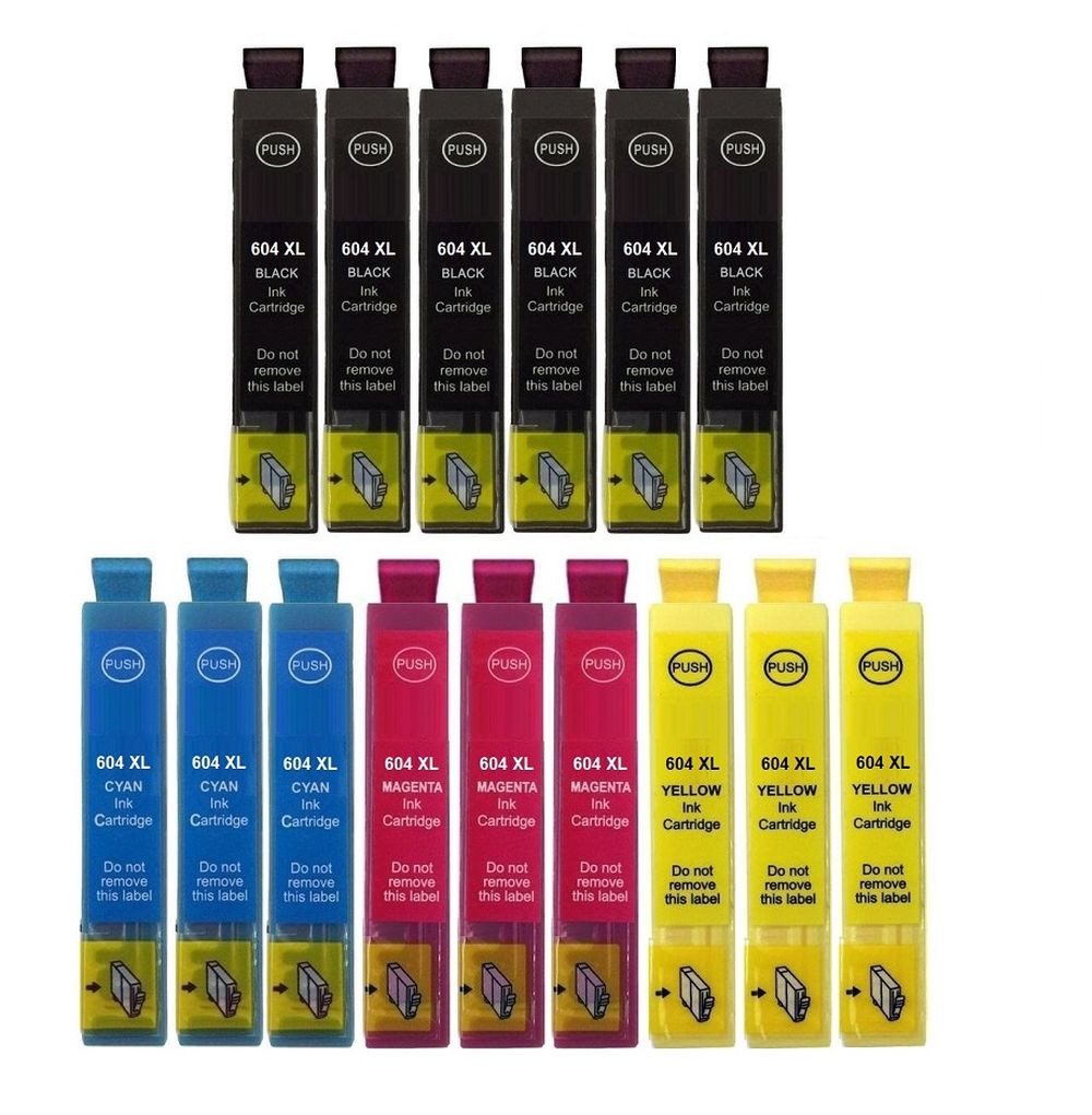 inkpro 15 Druckerpatronen 604XL kompatibel mit Epson 604 XL, Tintenpatrone (für XP-2200, XP-2205, XP-3200, XP-3205, XP-4200, XP-4205, WF-2910 DWF, WF-2930 DWF, WF-2935 DWF, WF-2950 DWF, 15-tlg., 6 x Schwarz und je 3 x Cyan, Magenta, Gelb)