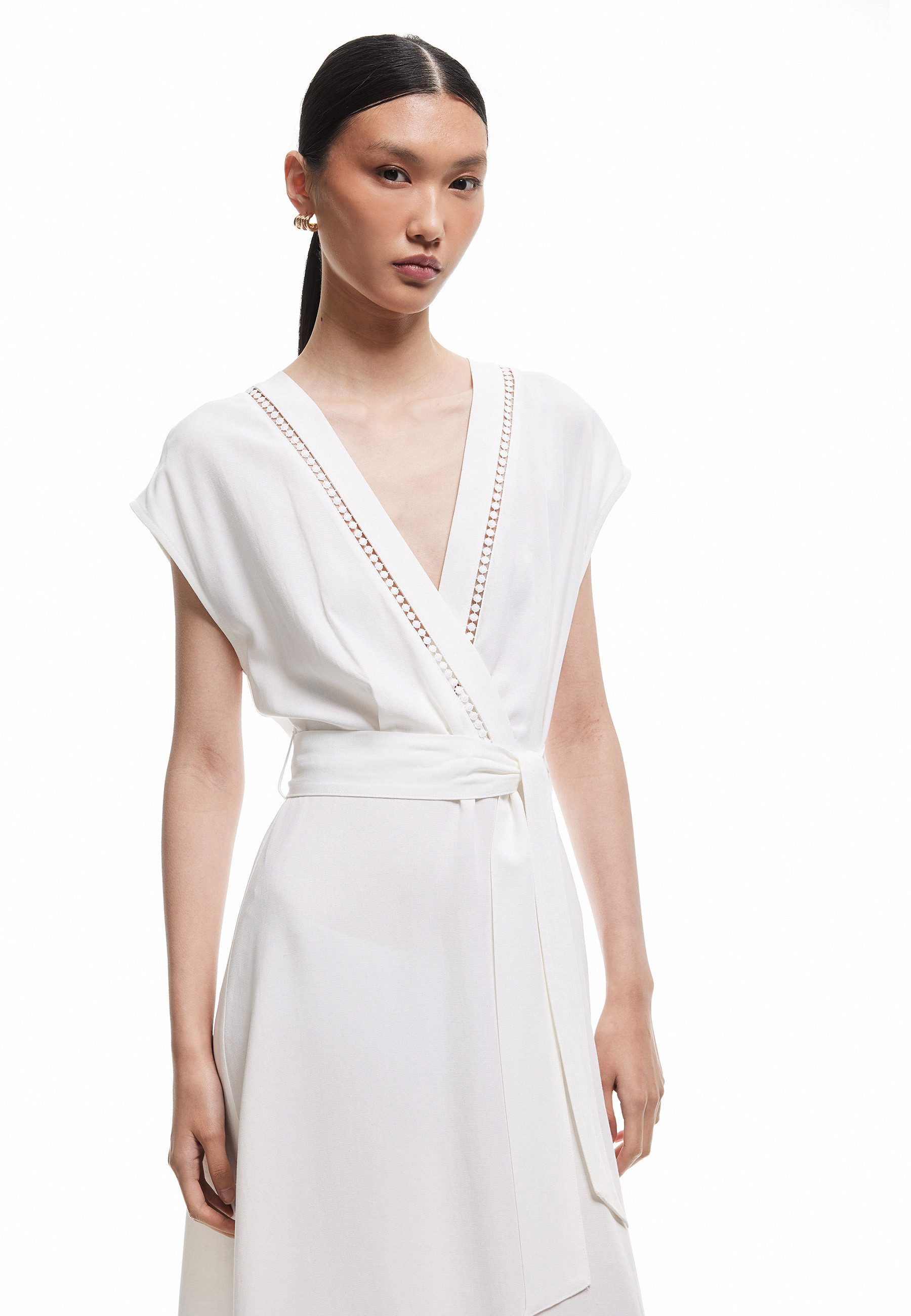 Koton Badekleid Mit Bauchgurt Umschlag Midikleid