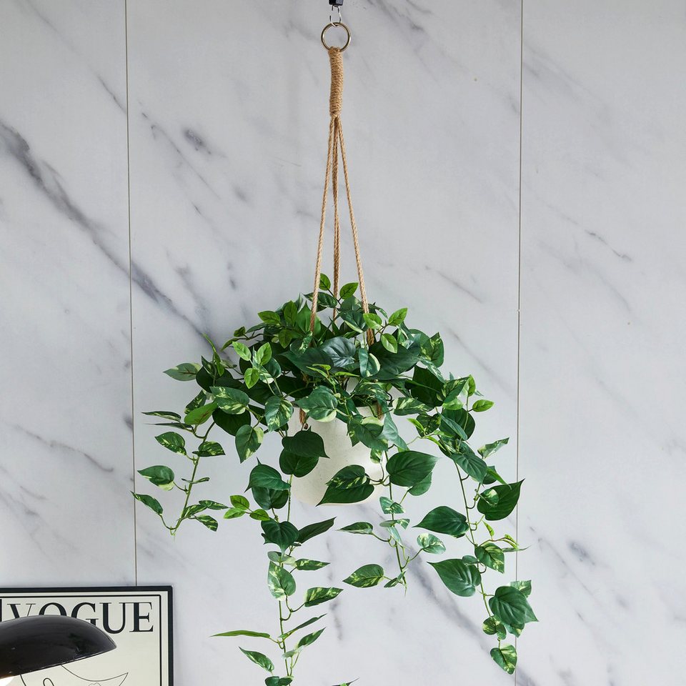 Kunstpflanze Künstlicher Hänge-Pothos – Cornelius, 80 cm, aplanta, künstliche Pflanze, künstliche Zimmerpflanze