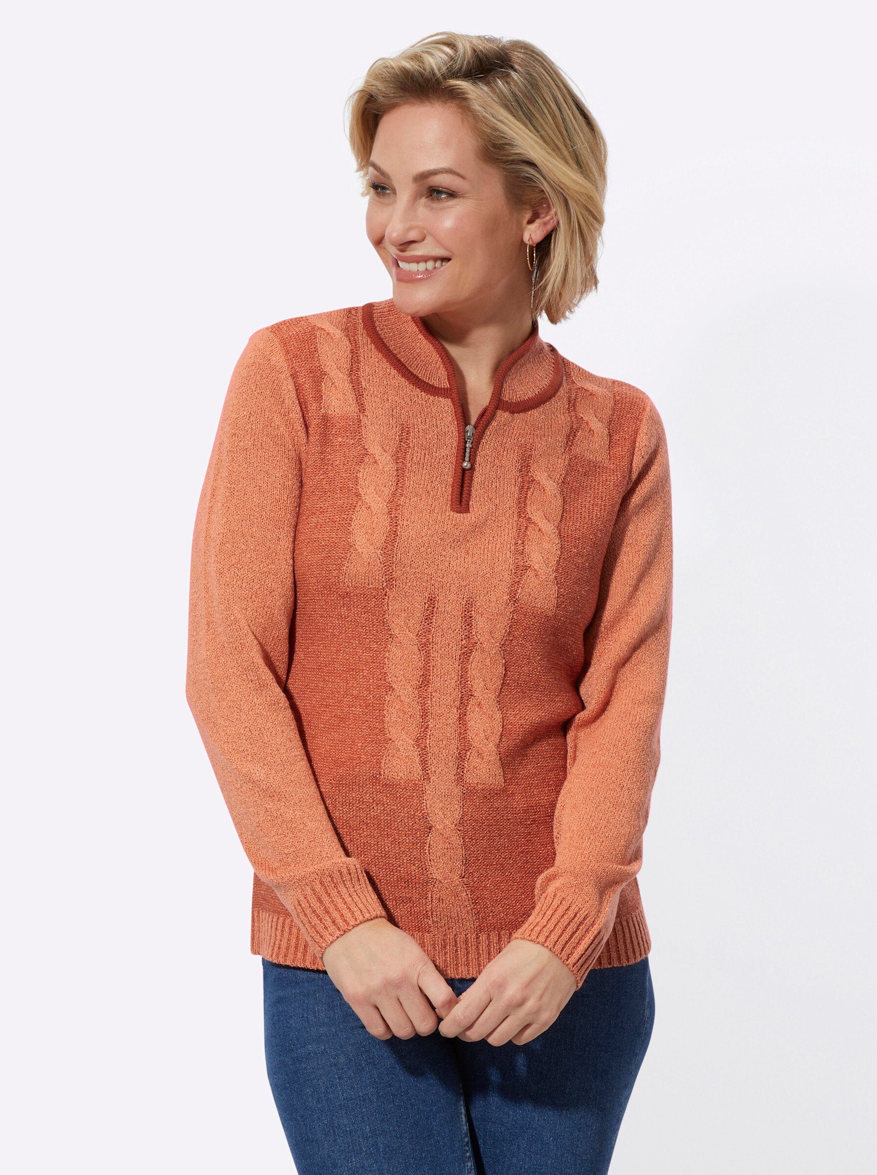 Strickpullover Pullover Langarm Bouclé