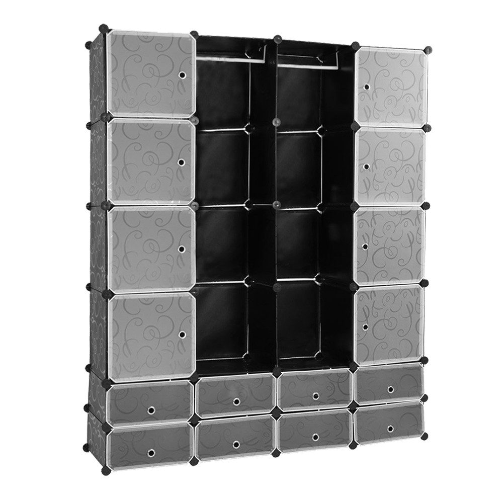 Clanmacy Kleiderschrank Kleiderschrank DIY Steckregal Set günstig online kaufen