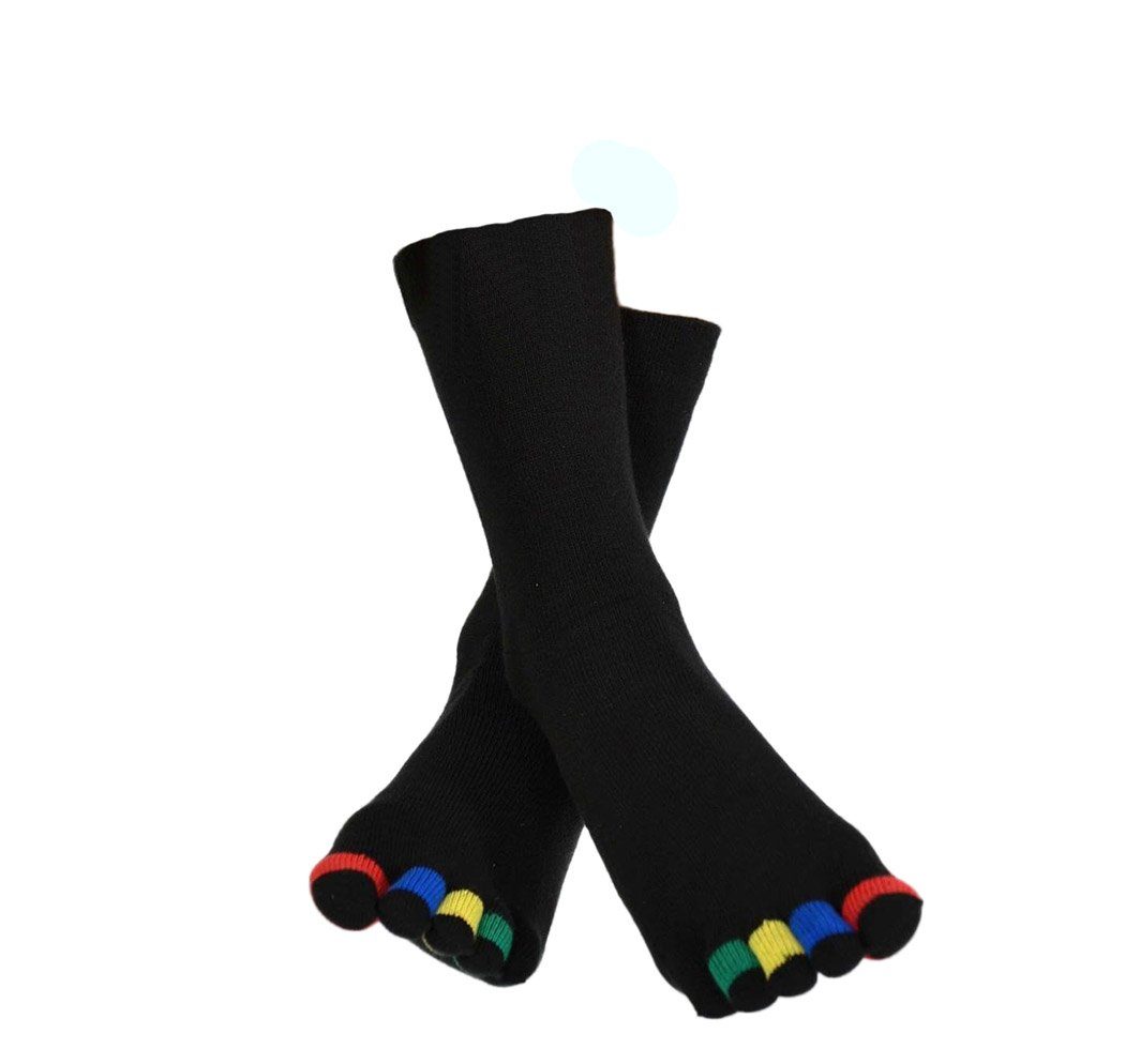 Sangiacomo Basicsocken Unisex Zehensocken mit bunten Zehen (Packung, 1-Paar, 1 Paar) aus hautfreundlicher Baumwolle