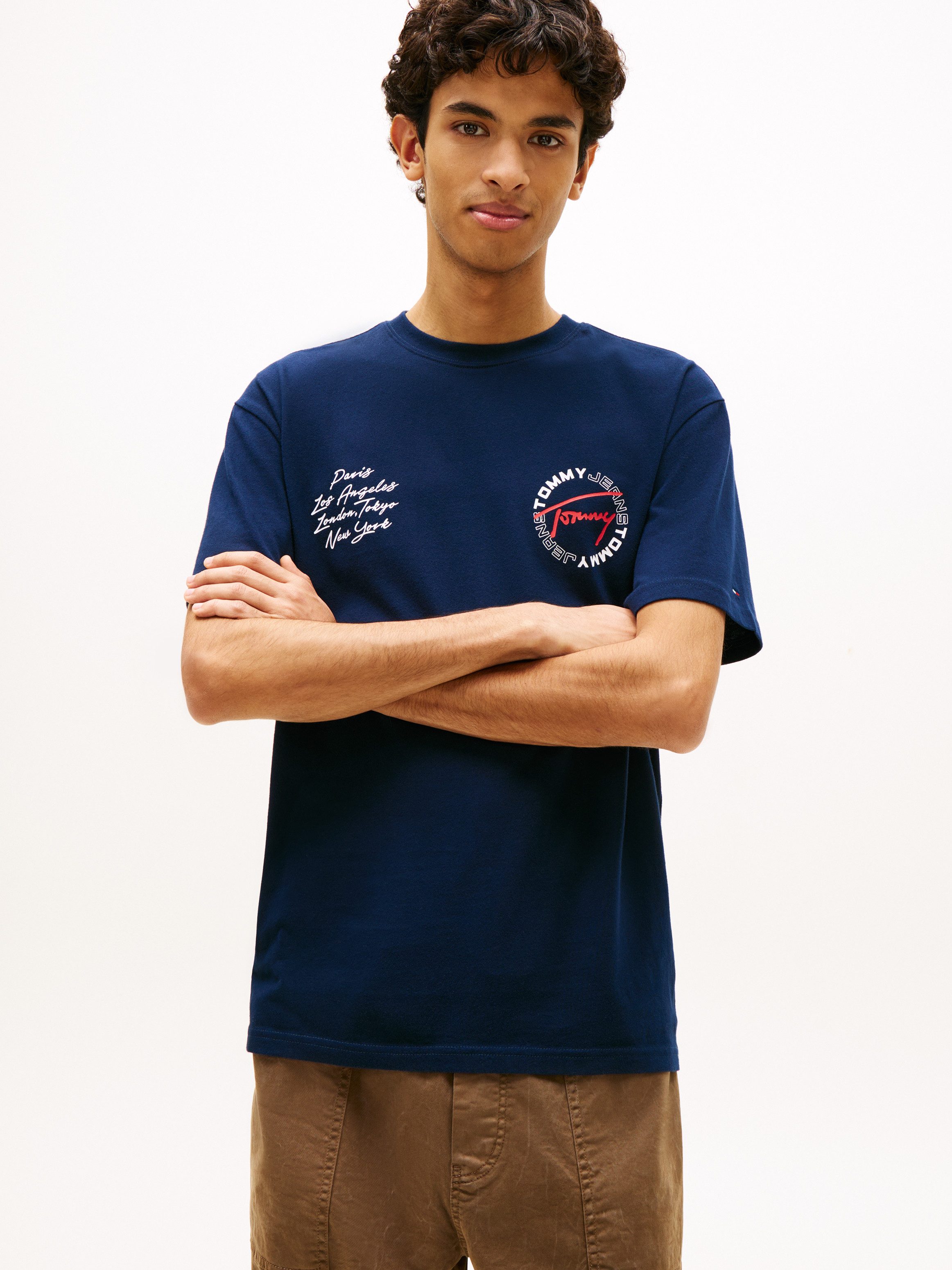 Tommy Jeans T-Shirt TJM RELAXED SIGN CIRCLE mit Markenprint, Rundhals