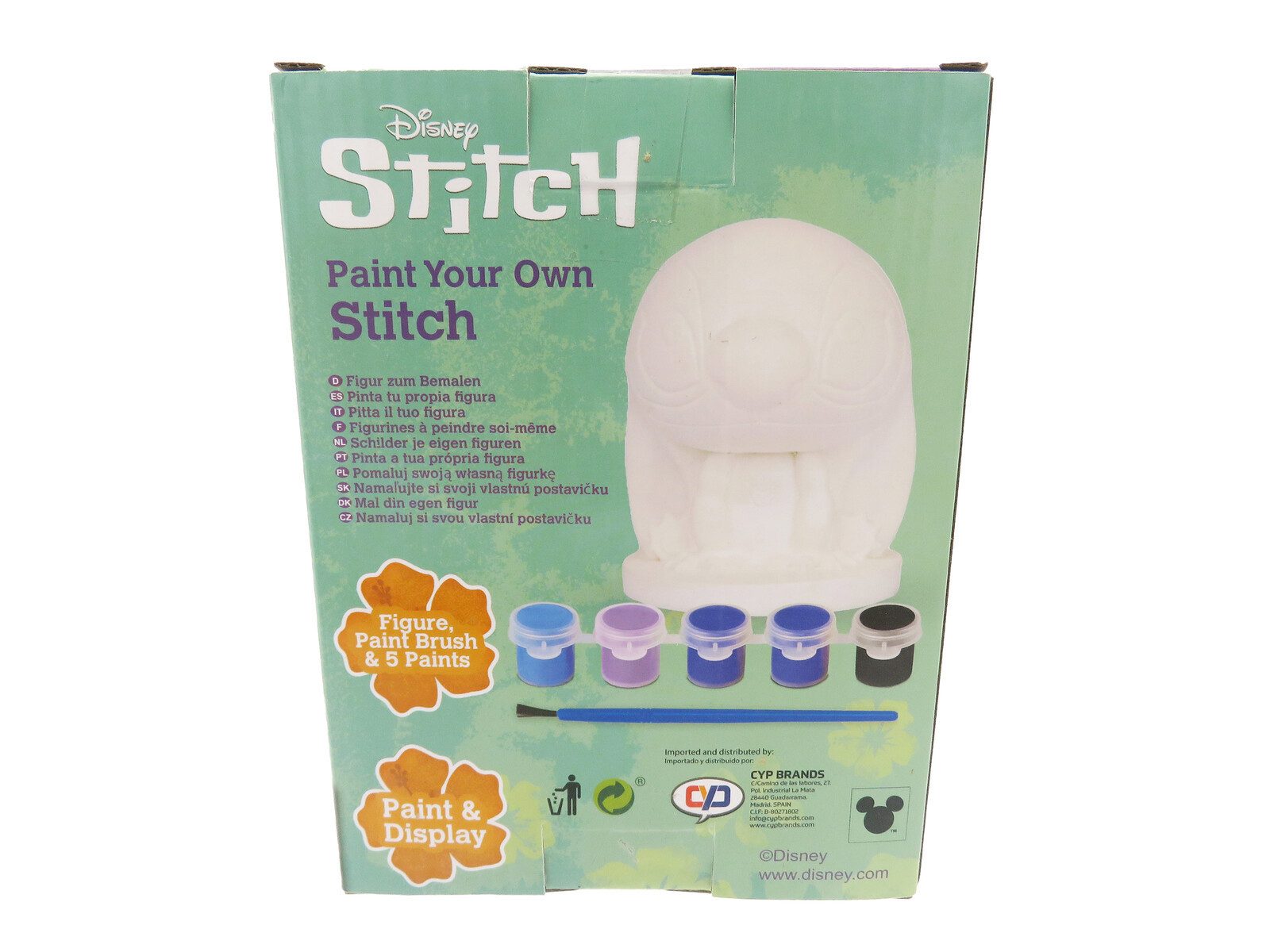 Lilo & Stitch Kreativset Gipsfigur zum Bemalen Kinder Bastelset mit 5 Farben und Pinsel, (7-tlg)