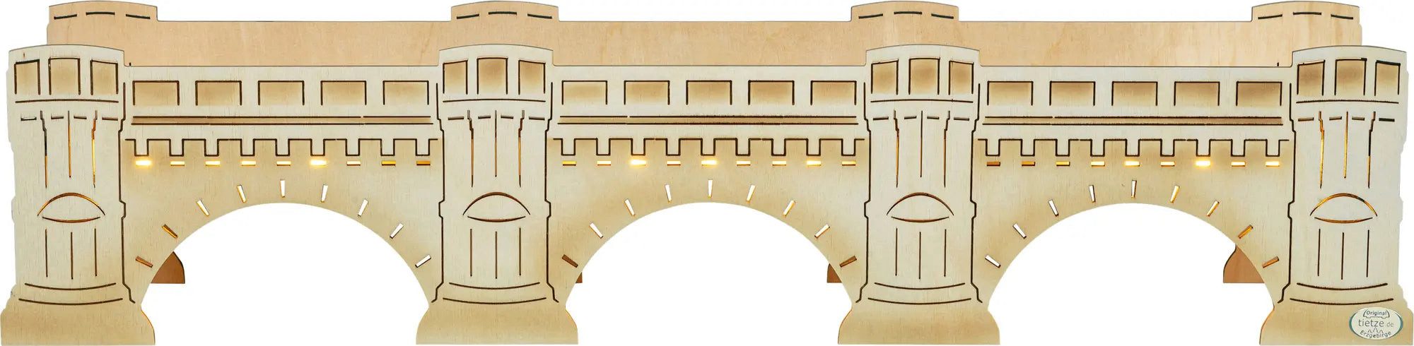 Tietze Erzgebirgsdesign LED Schwibbogen Erhöhung Augustusbrücke exklusiv, 55x12x10,5 cm (BxHxT)