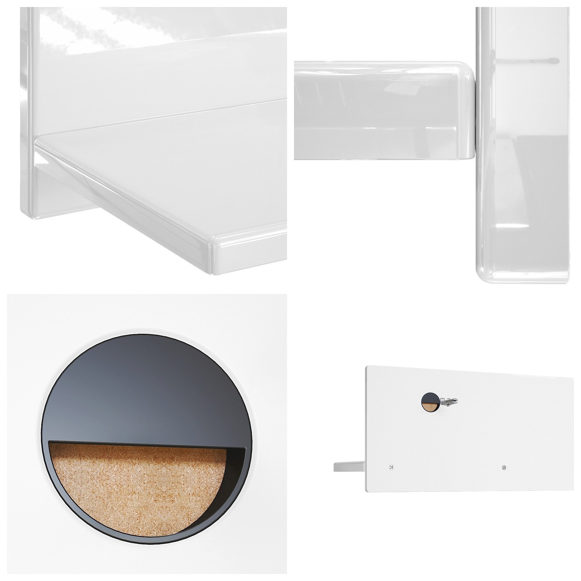 Vladon Wandregal Skadu, Schweberegal, Brombeer Hochglanz (97,5 x 18,5 x 18,5 cm)