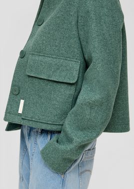 QS Outdoorjacke Jacke in melierter Woll-Optik
