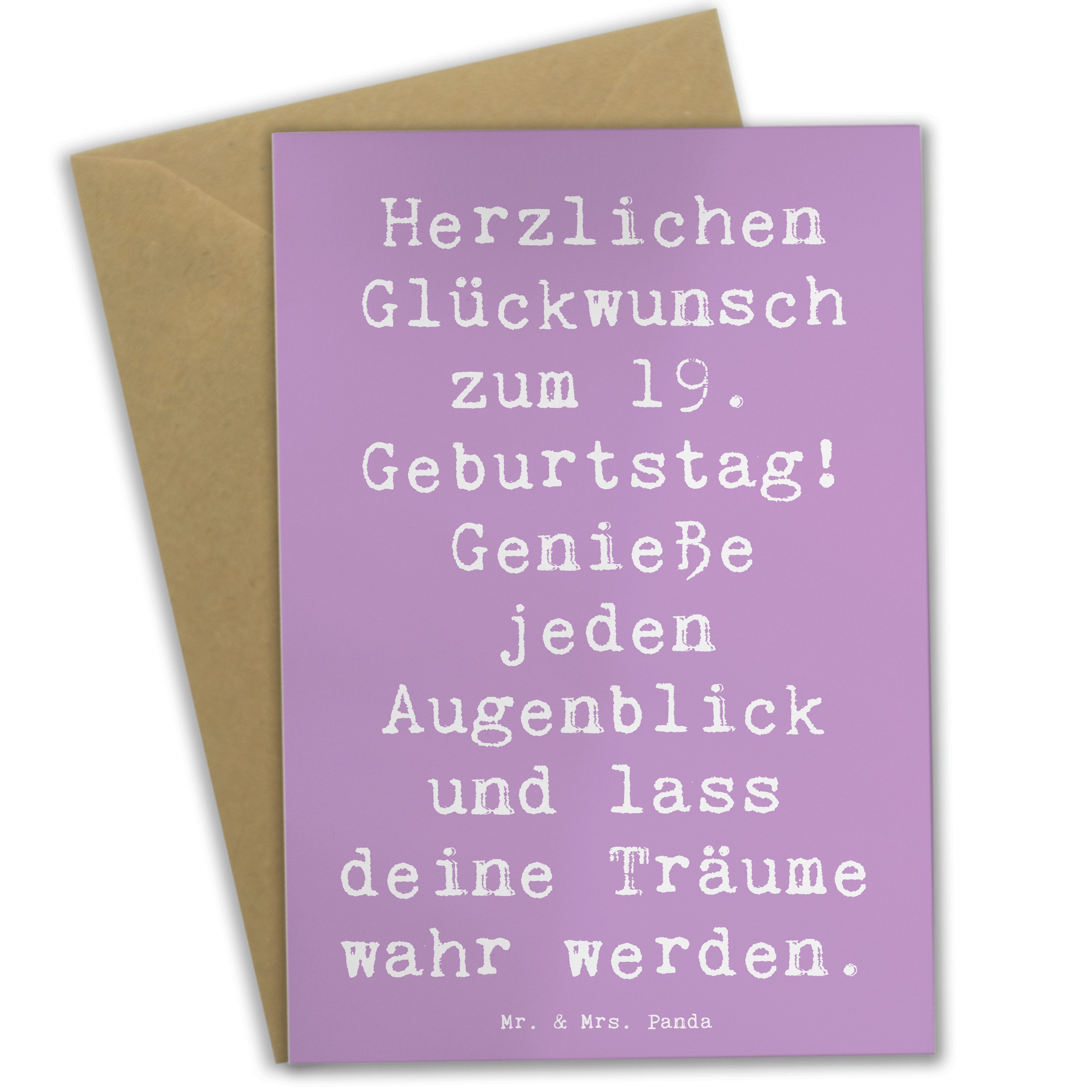 Grußkarte Spruch 19. Geburtstag Freude - Lavendeltraum - Geschenk, Geburtstagss