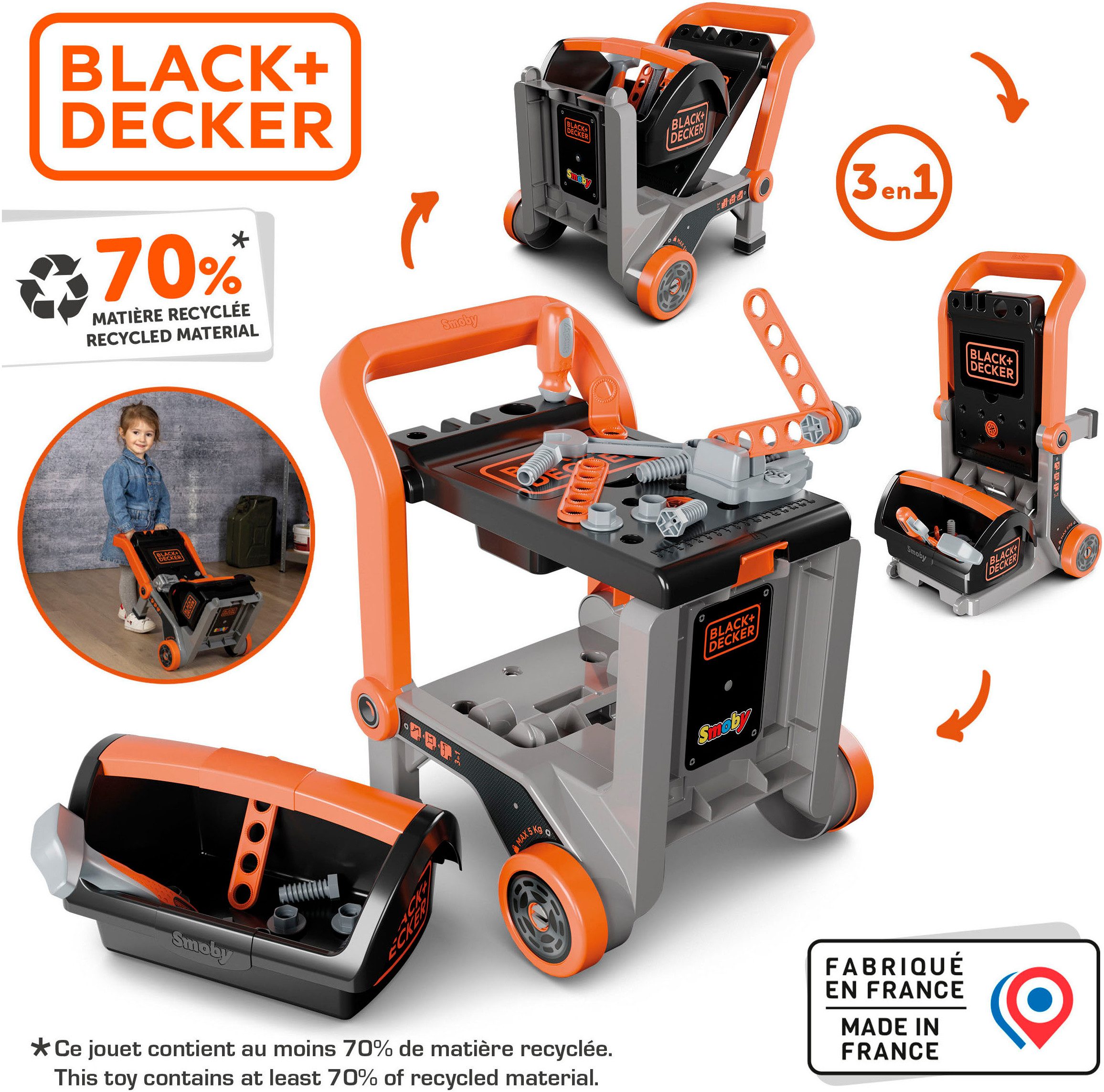 Smoby Spielwerkbank Black+Decker, Made in Europe günstig online kaufen