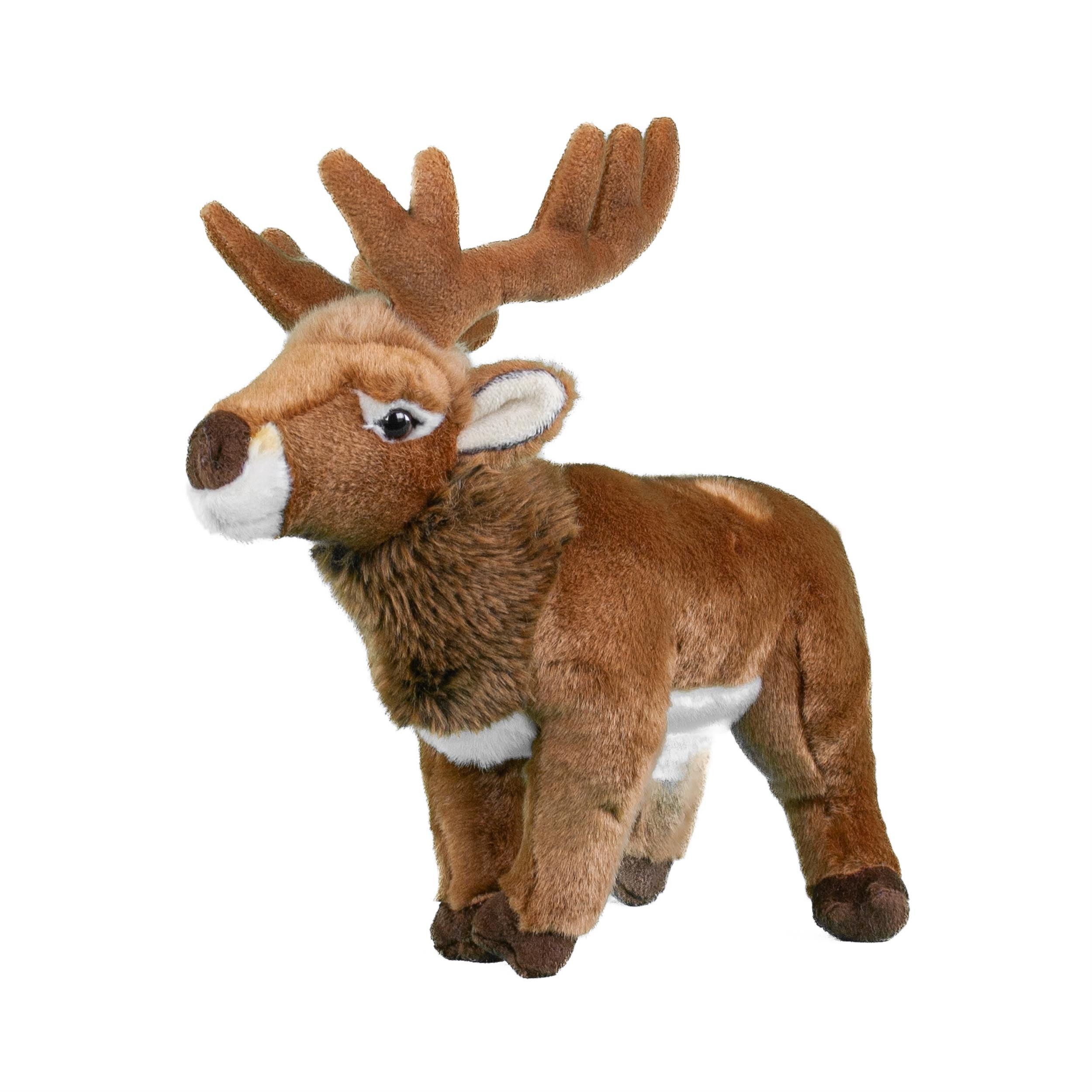 Teddys Rothenburg Kuscheltier Kuscheltier Rentier mit Geweih stehend braun 34 cm Plüschrentier