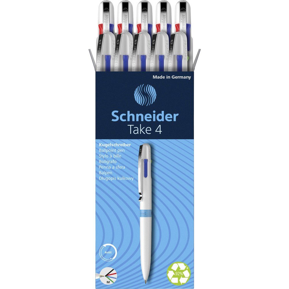Druckkugelschreiber Schneider Schreibgeräte 10 St. Take 4 138049 Mehrfarbkugelschreiber S