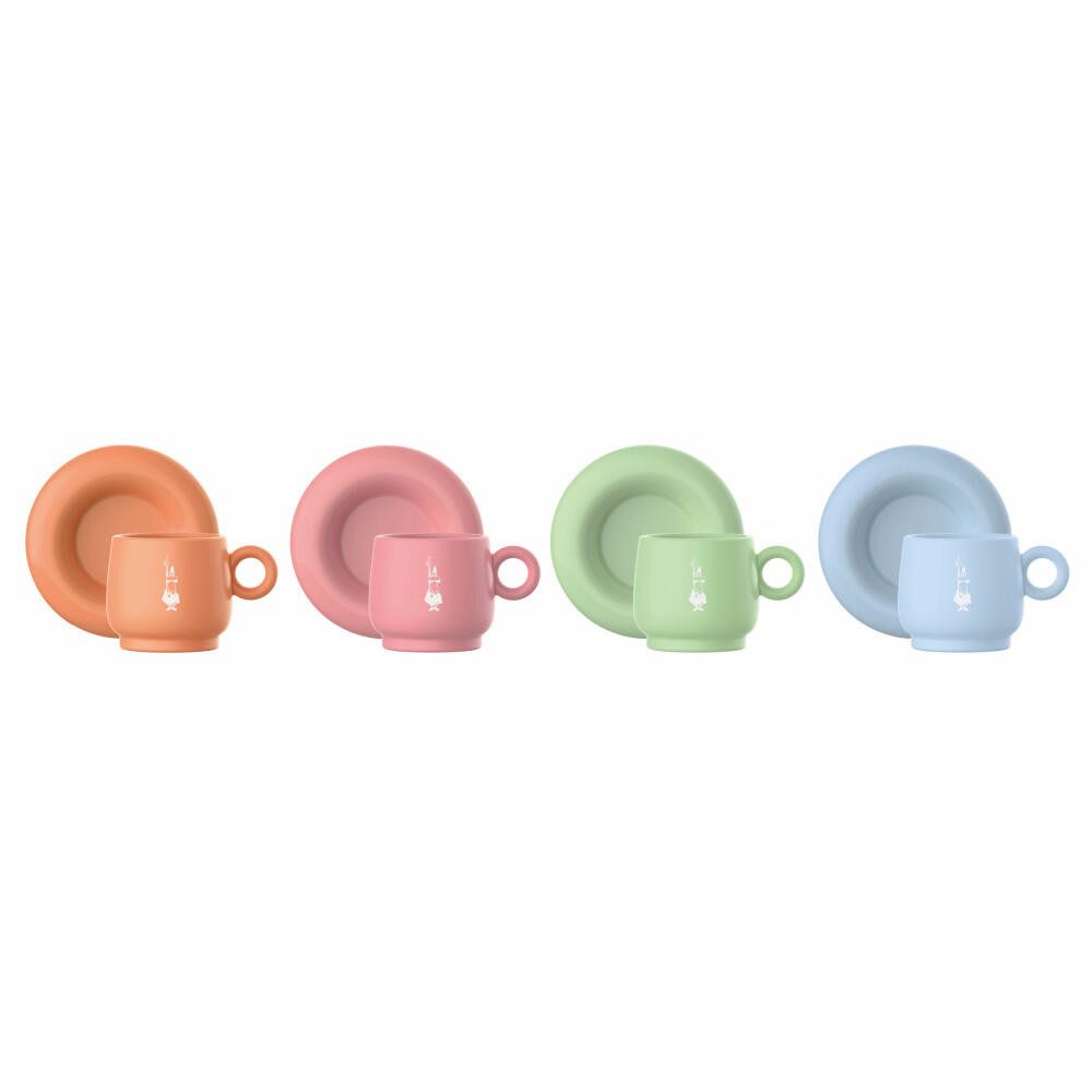 BIALETTI Espressotasse Mercato Della Frutta 4er Set Espressotassen, Porzellan