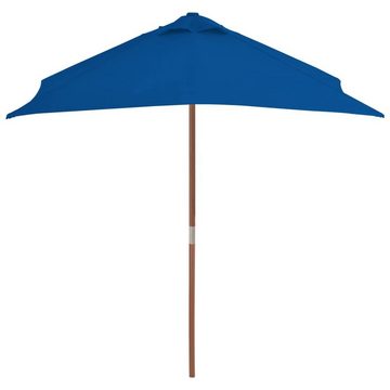 vidaXL Balkonsichtschutz Sonnenschirm mit Holzmast Blau 150x200 cm