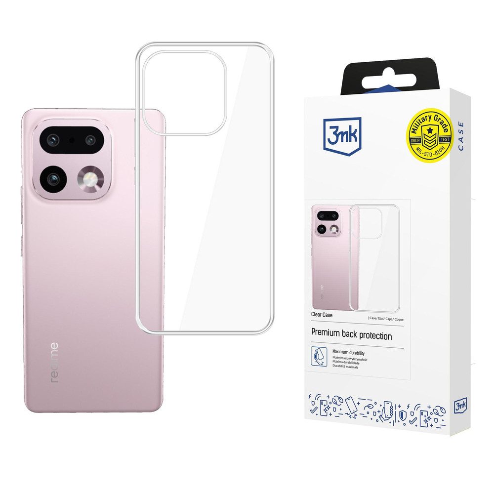 3MK Smartphone-Hülle Handyhülle Schutzhülle Smartphone, transparent, Kameraschutz, sturzgeprüft, dünn