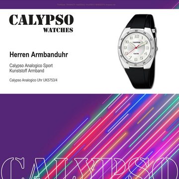 CALYPSO WATCHES Quarzuhr Calypso Herren Uhr K5753/4 Kunststoffband, Herren Armbanduhr rund, Kunststoff, PUarmband schwarz, Sport