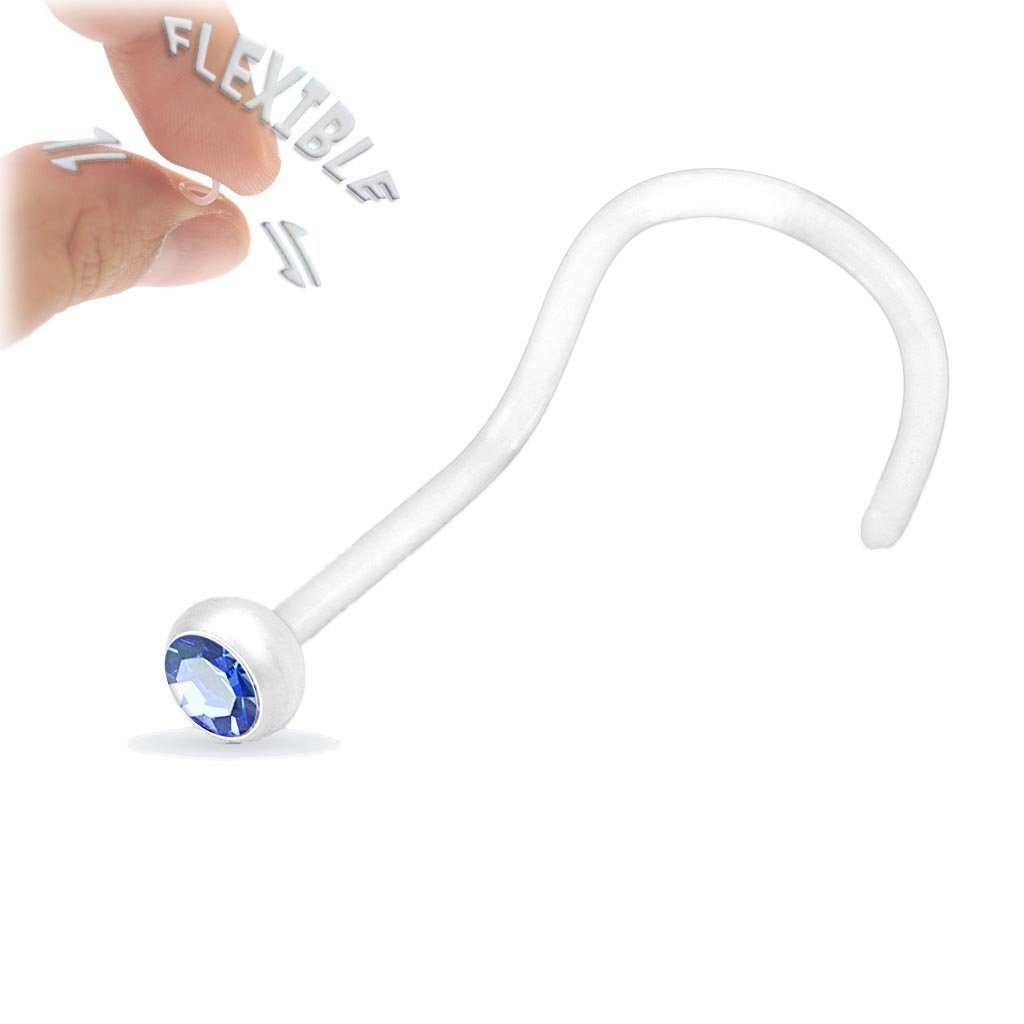 viva-adorno Nasenpiercing gebogen 0,8mm Nasenstecker Bioflex günstig online kaufen