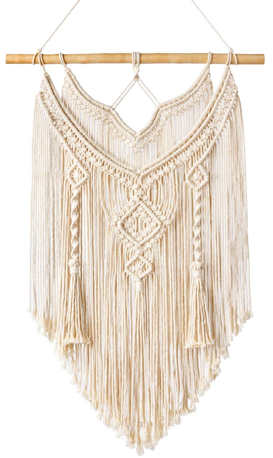 Agger Hängedekoration Makramee Wandbehang Boho Deko Chic Treibholz Wandteppich Gewebte, Wanddeko Indie Room Apartment Schlafzimmer Geschenke