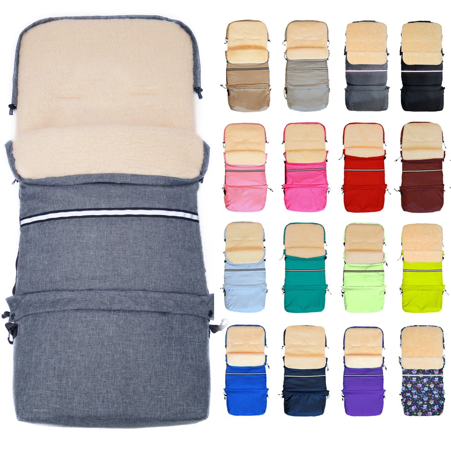 Baby-Joy Fußsack Baby-Joy Fußsack FINN XXL -110cm- Kinderwagen Winterfußsack Thermofußs, Wetterfest, Thermo-warm und Ultraweich