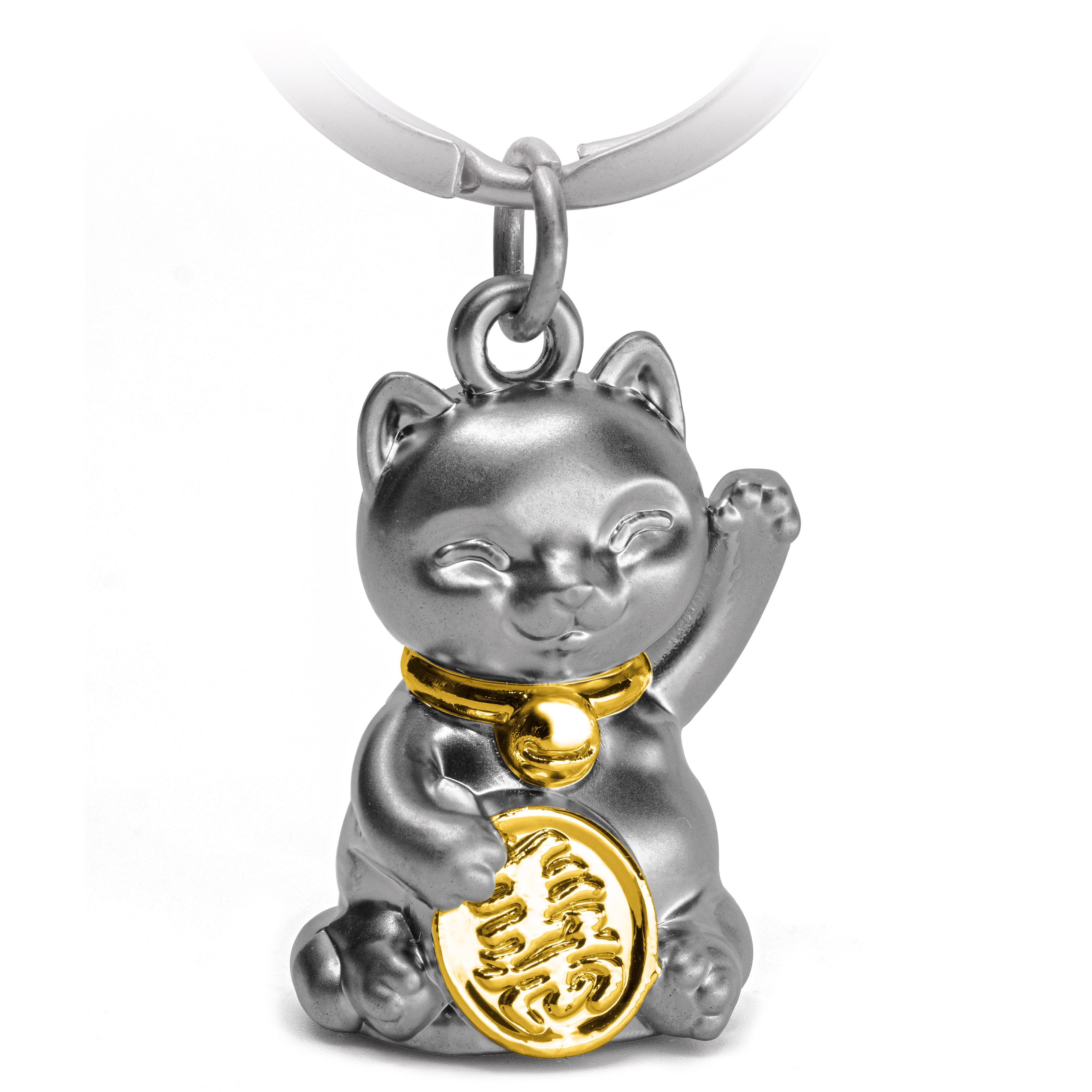 FABACH Schlüsselanhänger Glückskatze Maneki Neko - Winkekatze Glücksbringer Geschenk