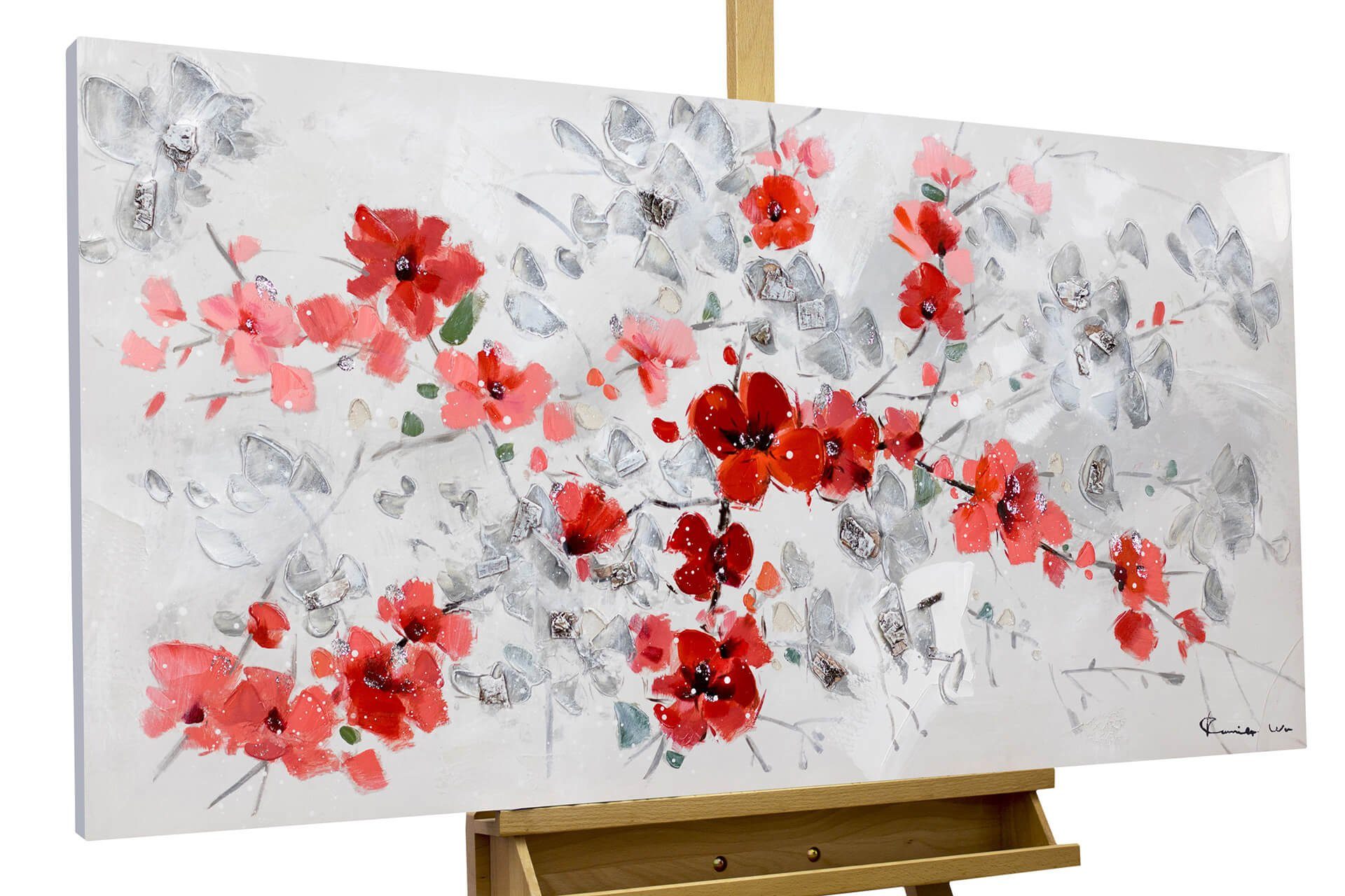 KUNSTLOFT Gemälde Prosperity 120x60 cm, Leinwandbild 100% HANDGEMALT Wandbild Wohnzimmer