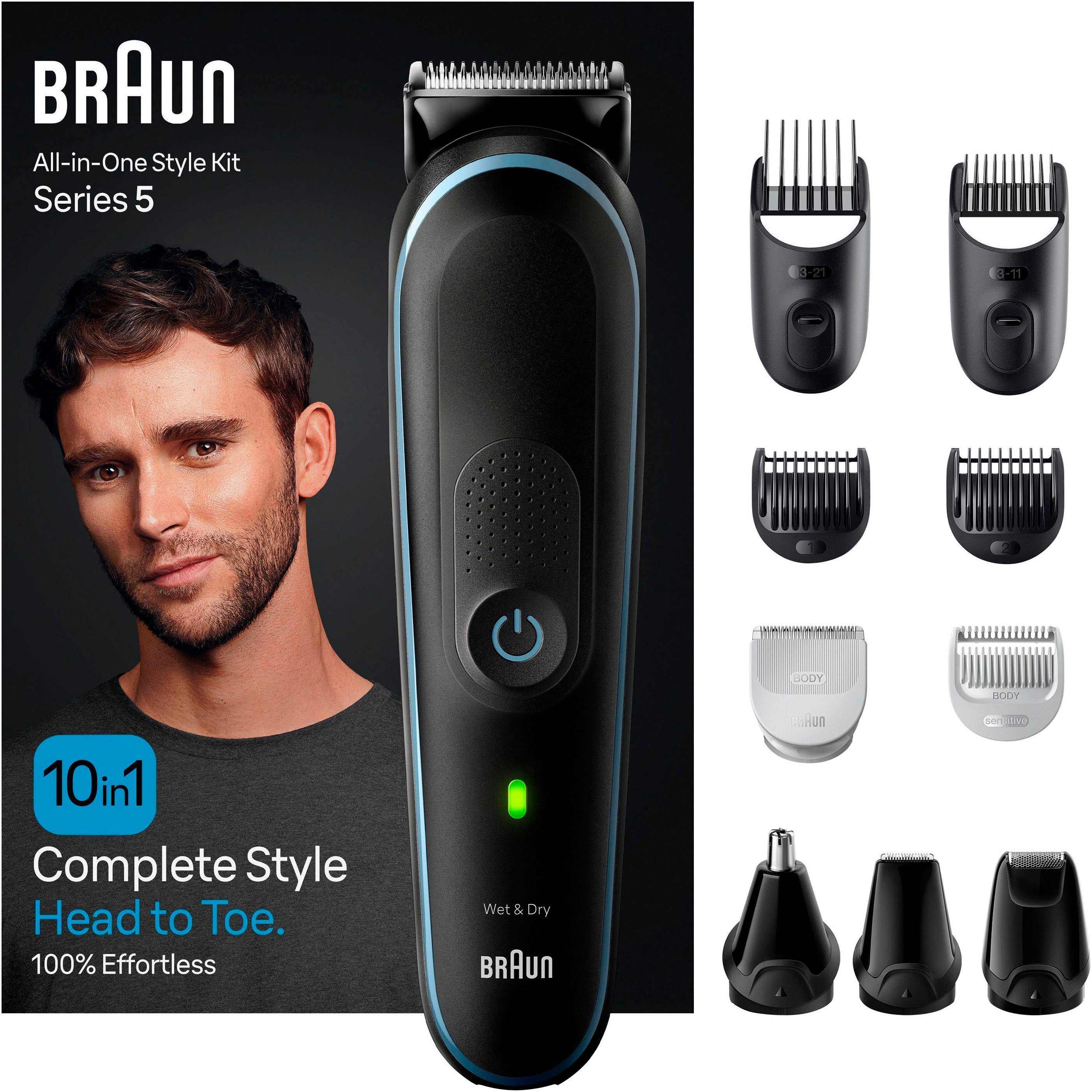 BRAUN Haarschneider All-In-One Styling Set MGK5445 Set für Bart, Wasserdicht, 100 Min. kabellose Laufzeit mehr
