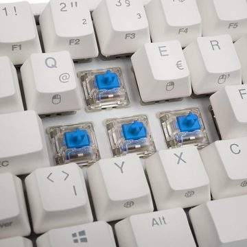 Ducky ONE 2 SF Gaming-Tastatur (MX-Blue, RGB LED, deutsches Layout QWERTZ, TKL-Mini, USB, Weiß)