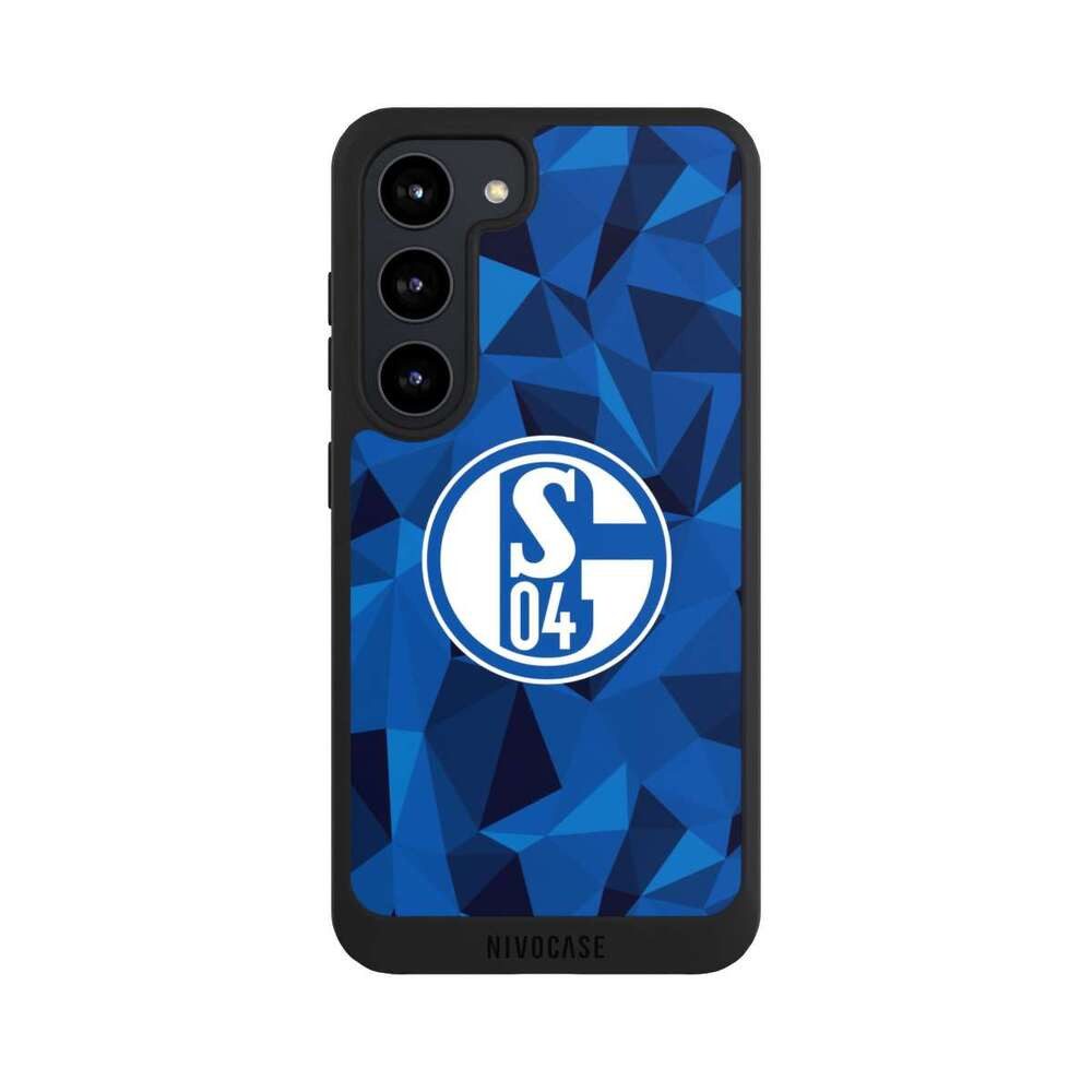 NIVOCASE Handyhülle FC Schalke 04 Muster Camouflage Schalke 04 Camo, Samsung Galaxy S23 Handyhülle Hülle NIVOpure Case Schwarz